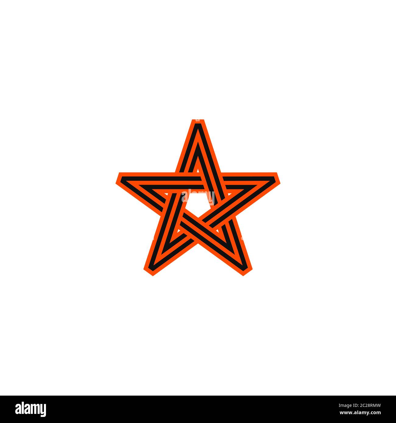 Étoile à cinq pointes orange et noire. Élément de conception graphique Illustration de Vecteur