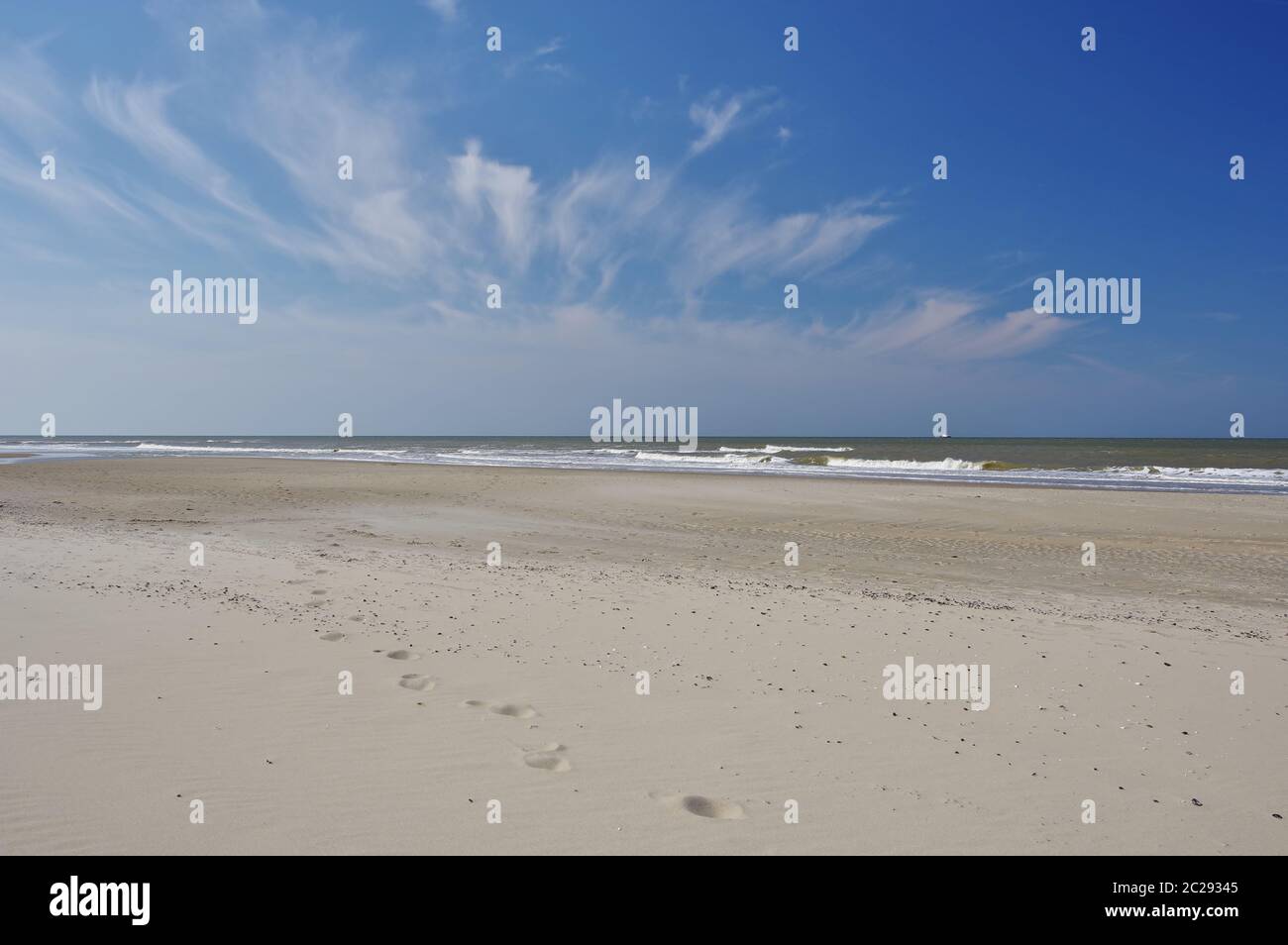 La mer du Nord et la plage de sable, Julianadorp aan Zee, District Den Helder, province Nord Hollande, pays-Bas, Europe de l'Ouest Banque D'Images