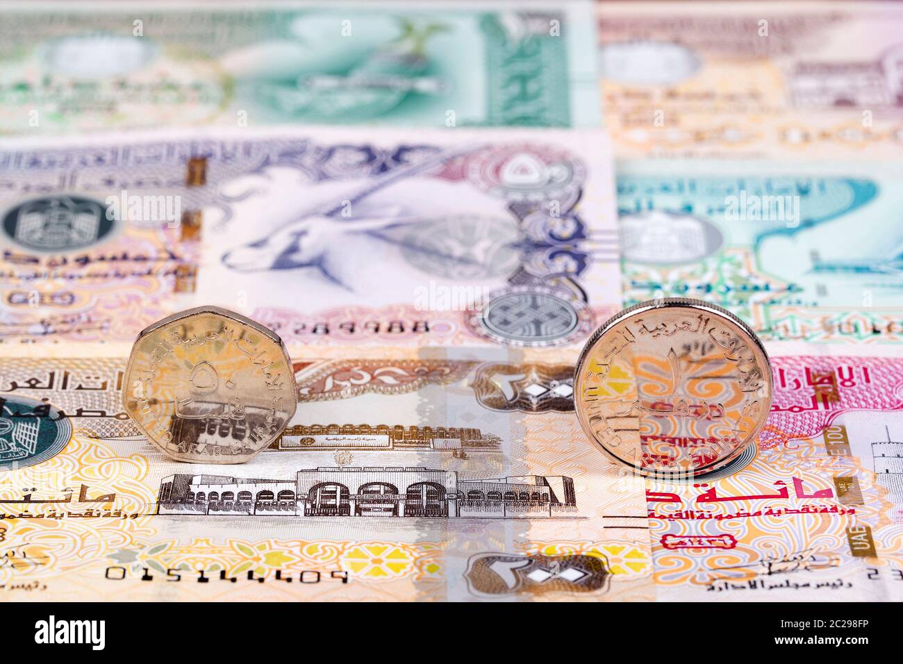 Pièces des Émirats arabes Unis Banque D'Images