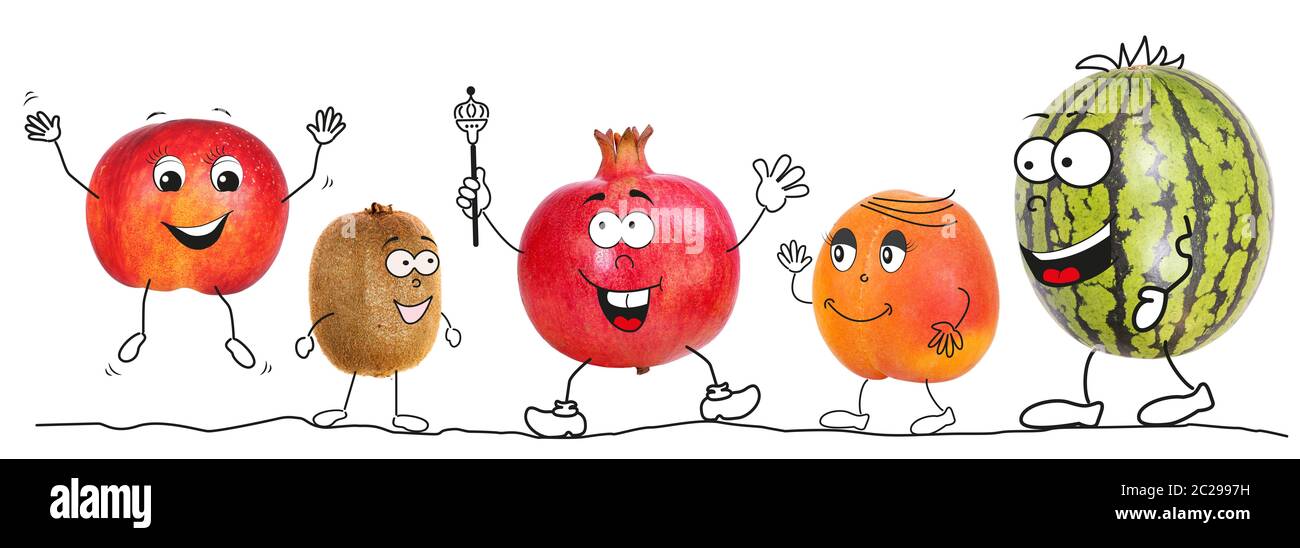 Fruits biologiques comme une bande dessinée 4 Banque D'Images