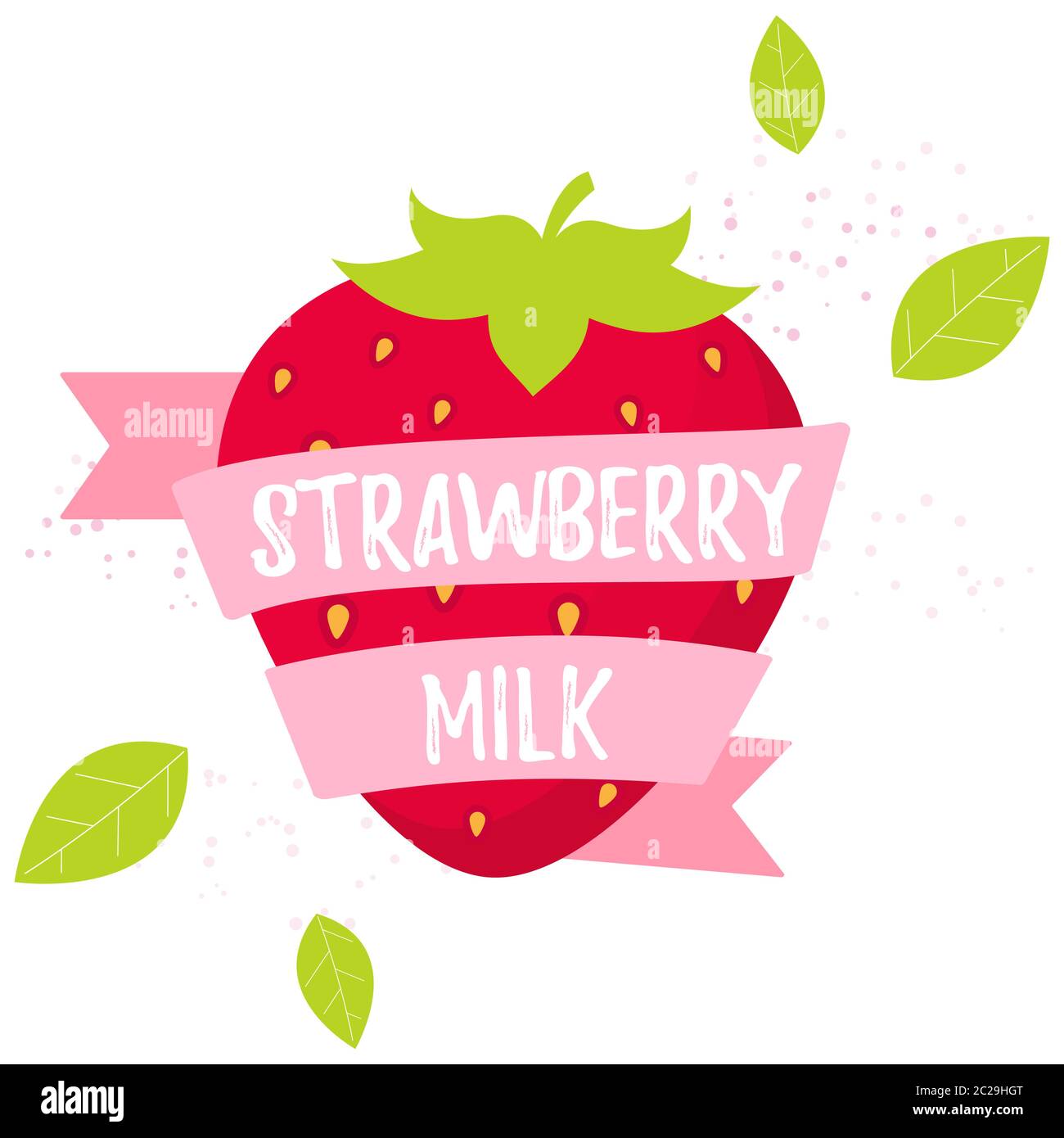 Illustration de vecteur de lait de fraise kawaii concept d'illustration Illustration de Vecteur