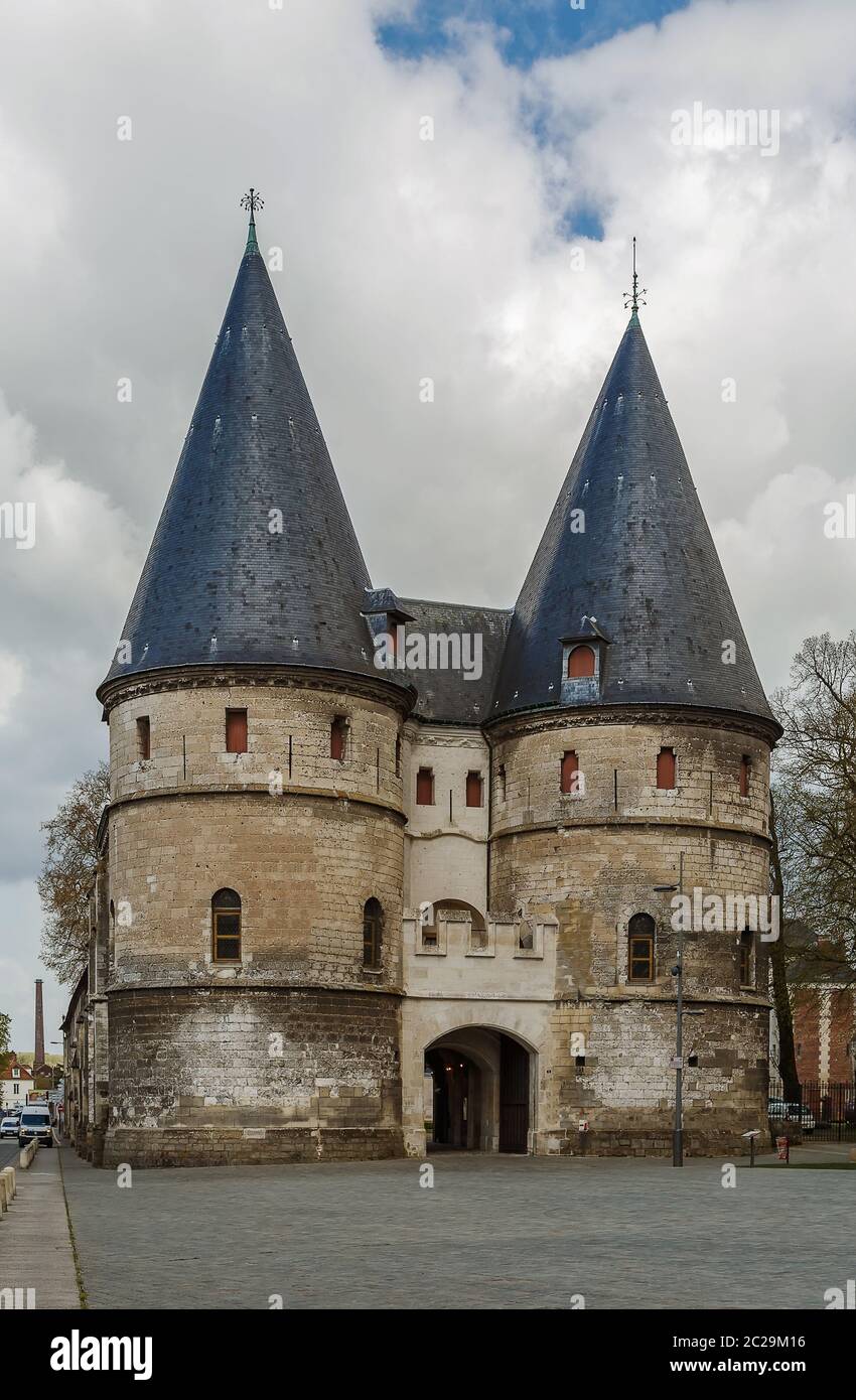 Portes du palais de l'évêque, Beauvais, France Banque D'Images