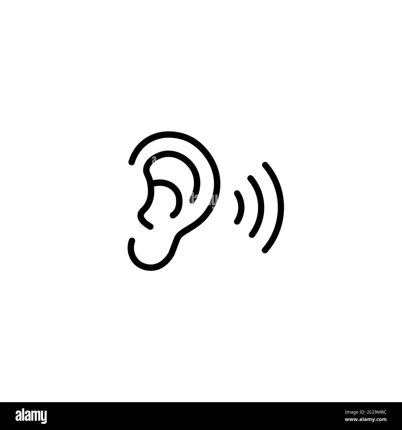 Ligne d'icône d'oreille. Symbole d'audition. Vecteur sur fond blanc isolé. SPE 10. Illustration de Vecteur