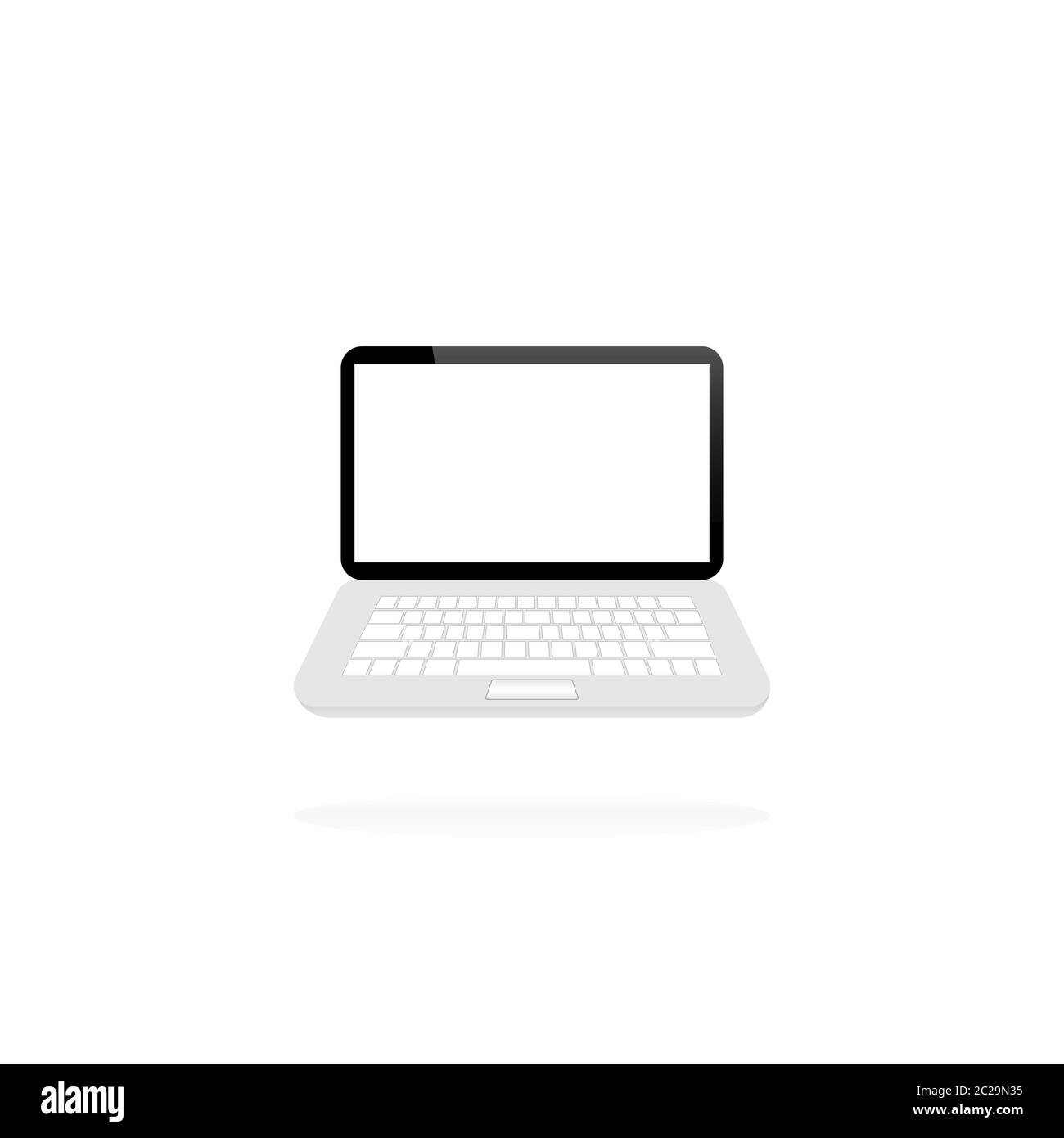 Icône de bureau d'ordinateur portable plate. Vecteur sur fond blanc isolé. SPE 10. Illustration de Vecteur