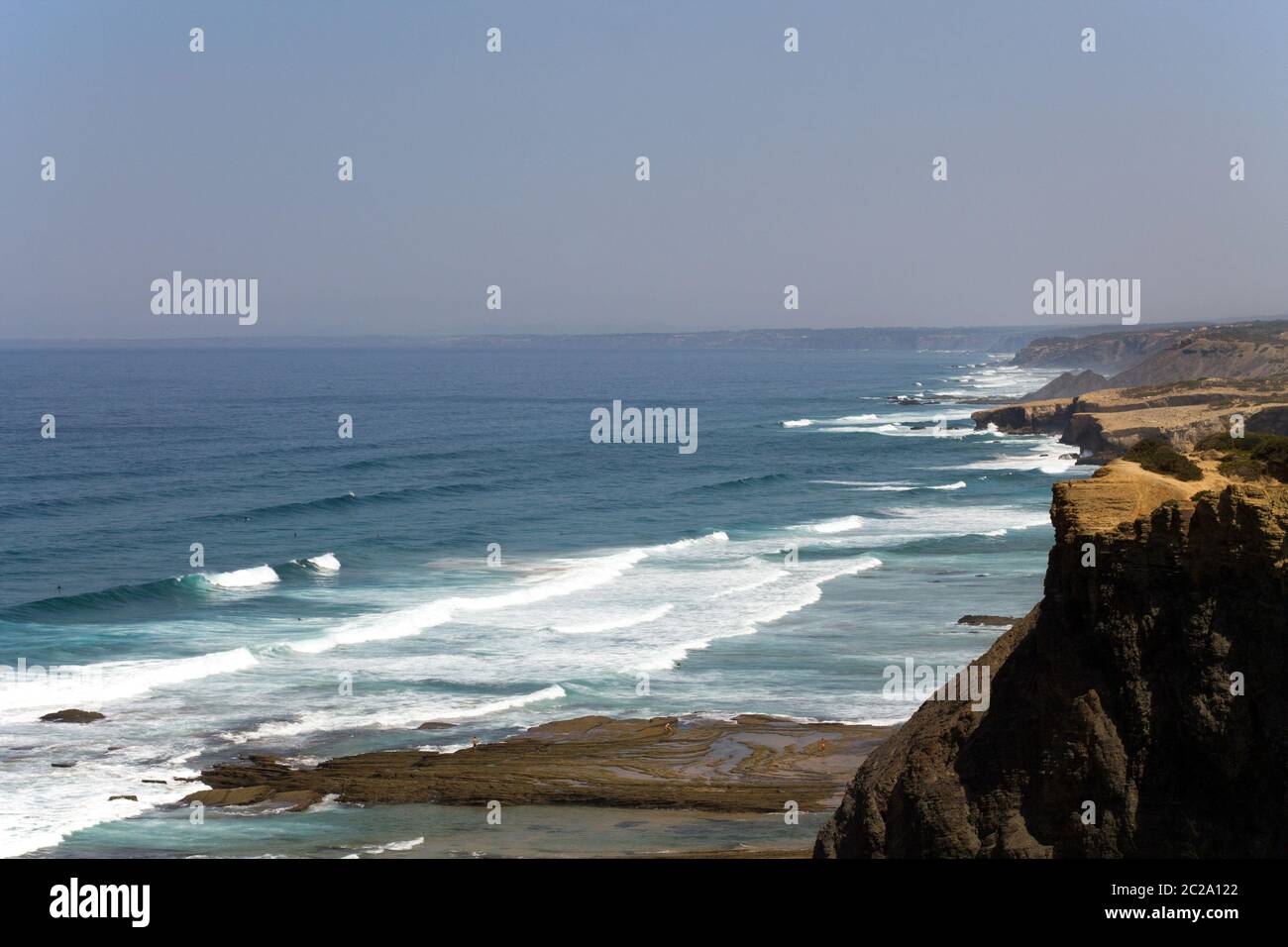 Portugal Alentejo Beach Praia do Monte clérigo (vers le nord) Banque D'Images