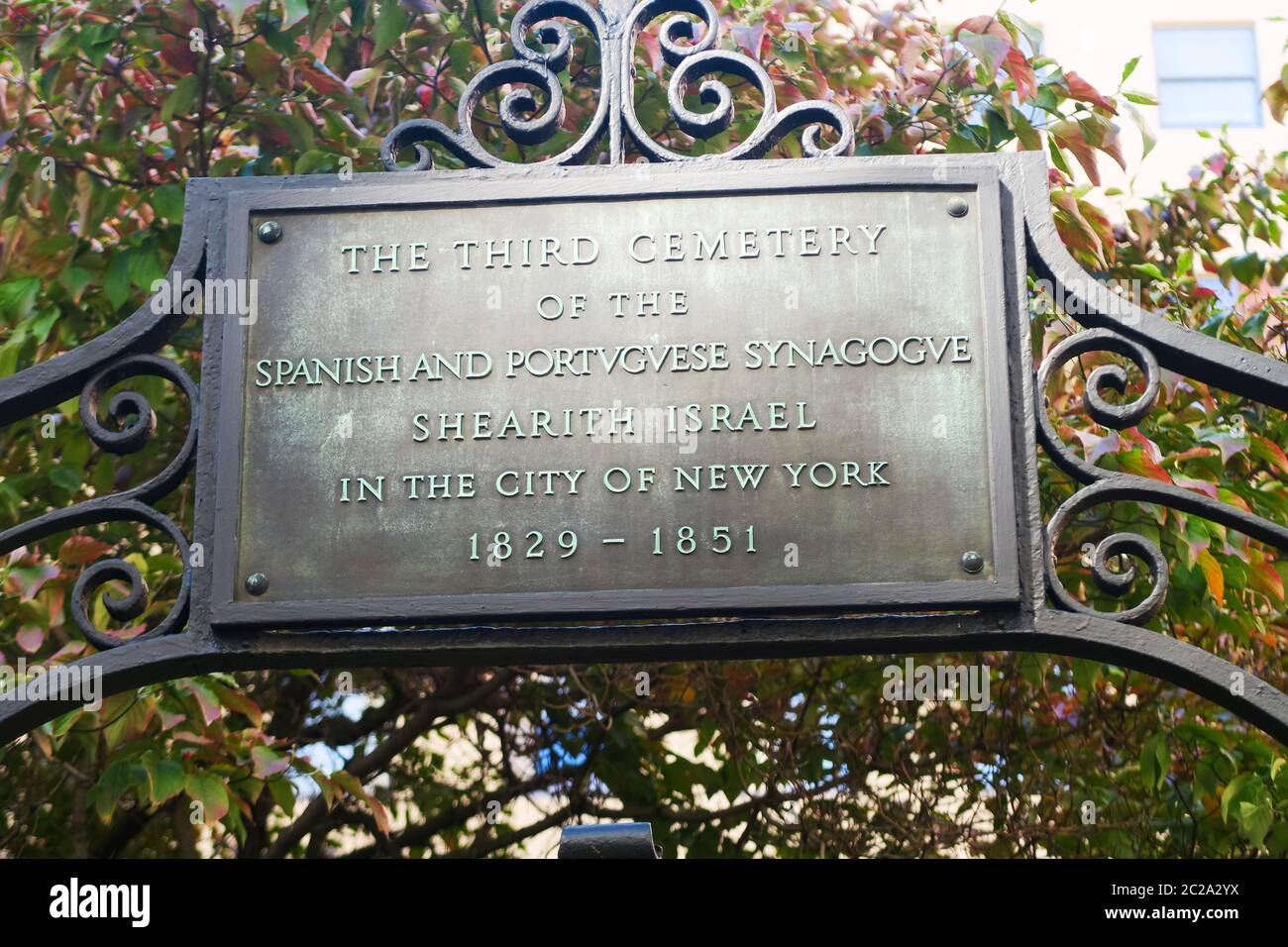 Le troisième cimetière de la synagogue espagnole et portugaise, à New York. Banque D'Images