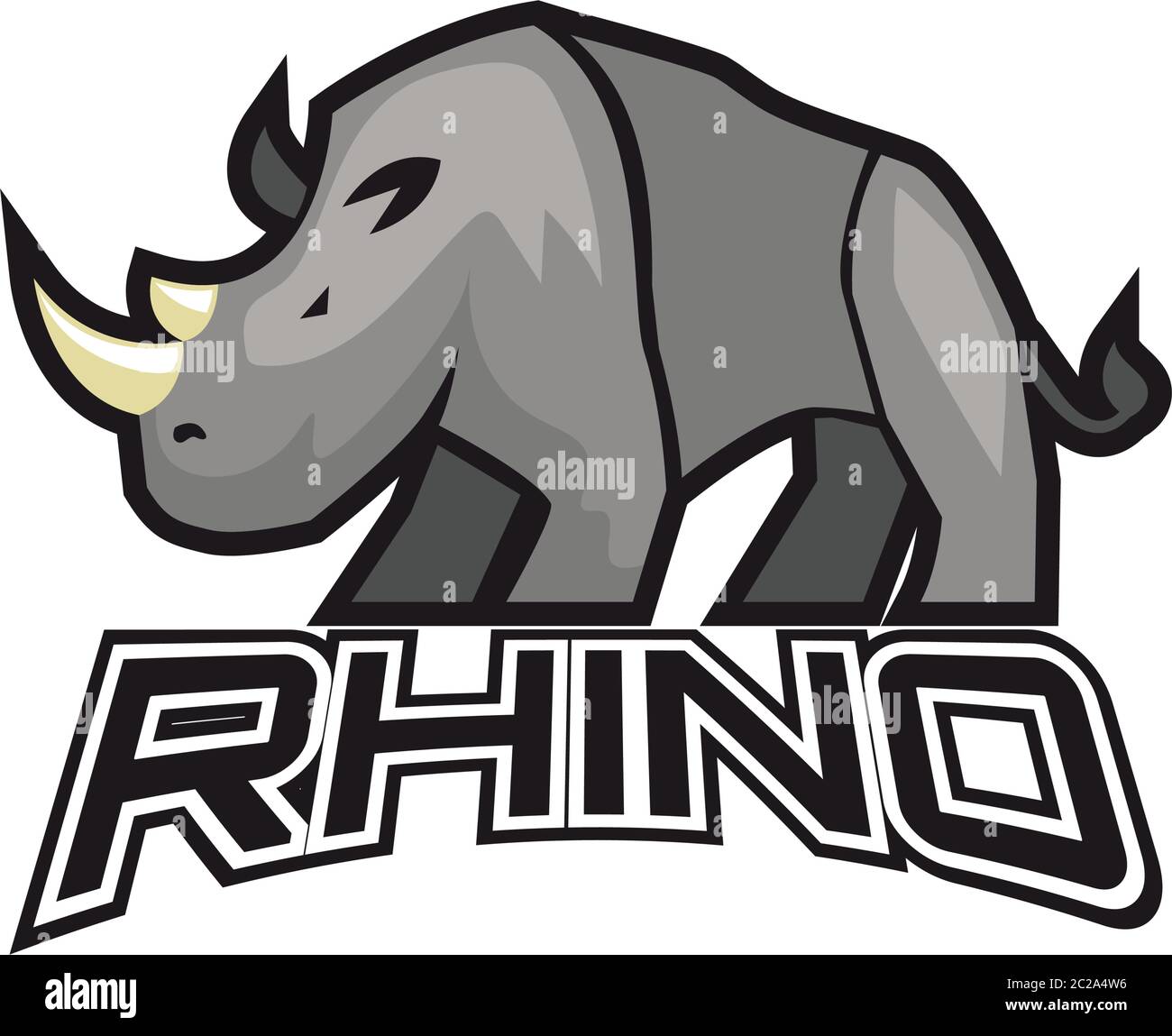 icône rhino isolée sur fond blanc, illustration vectorielle Illustration de Vecteur