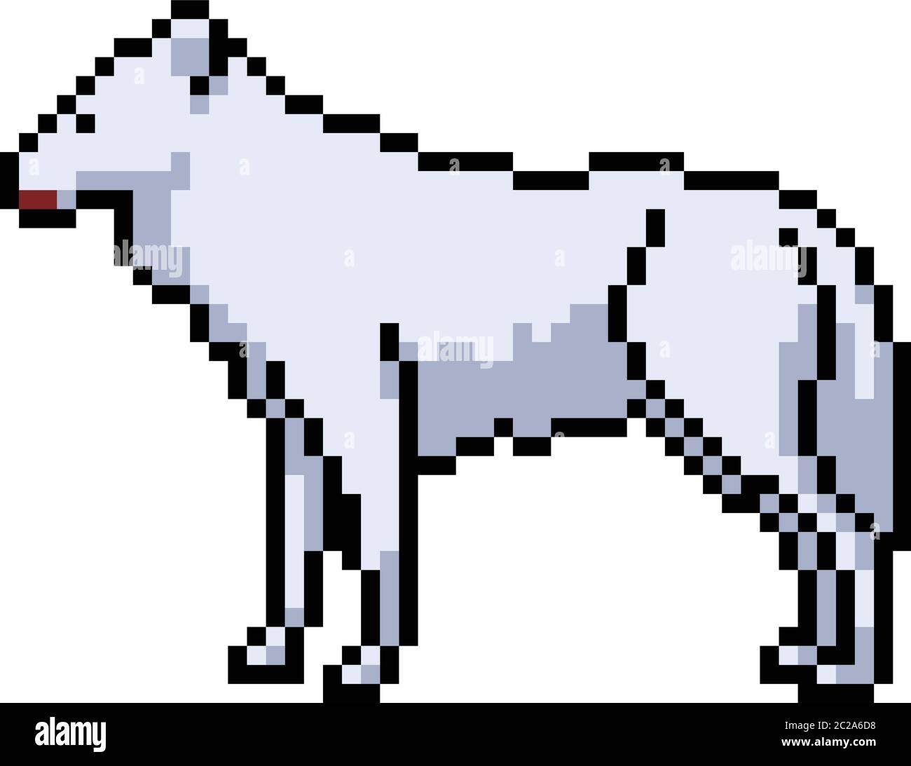 dessin animé isolé de loup blanc vector pixel art Image Vectorielle Stock Alamy