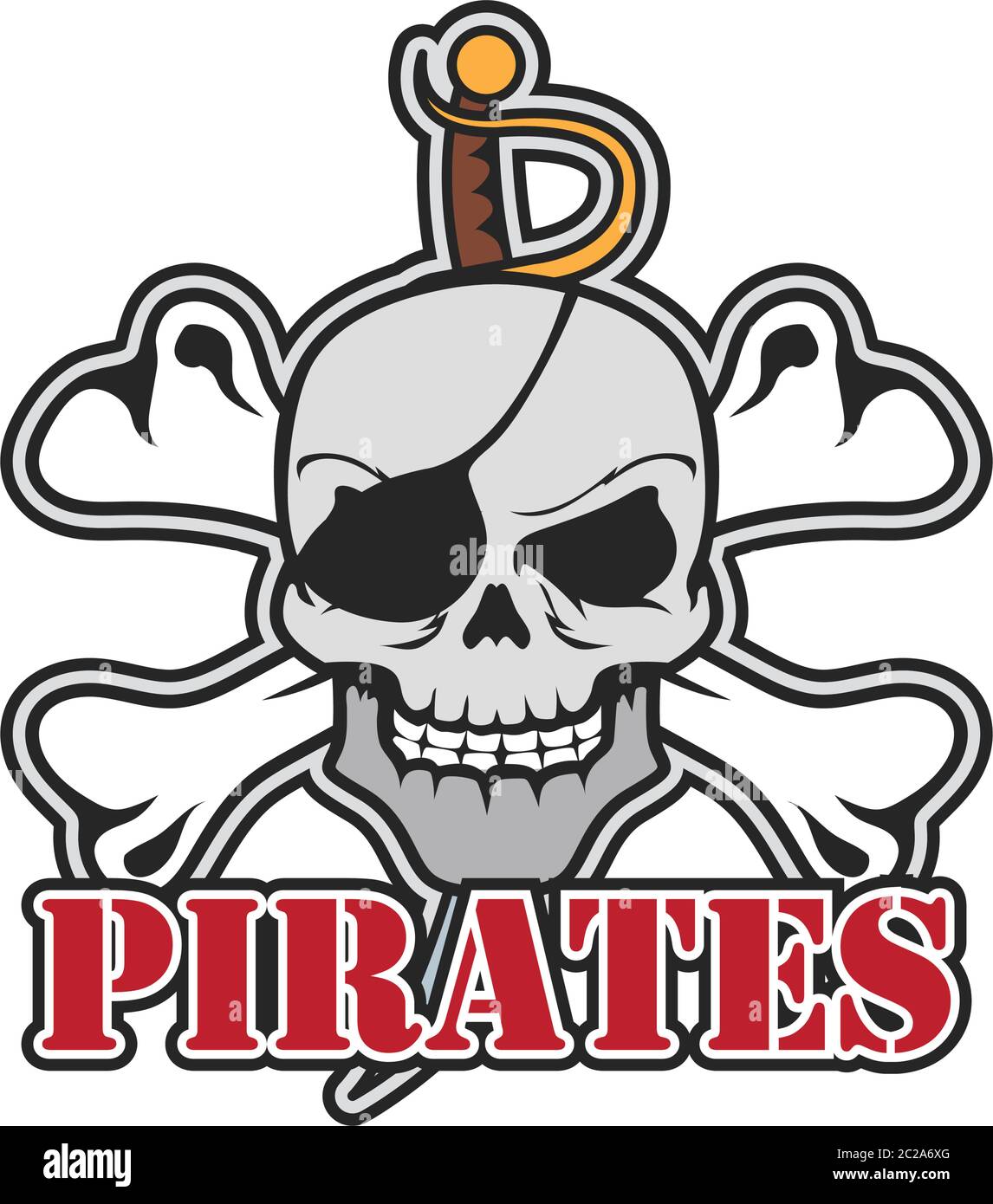 icône pirates crâne isolée sur fond blanc, illustration vectorielle Illustration de Vecteur