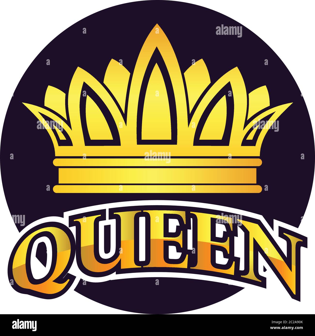 logo de la couronne de la reine, illustration vectorielle Image