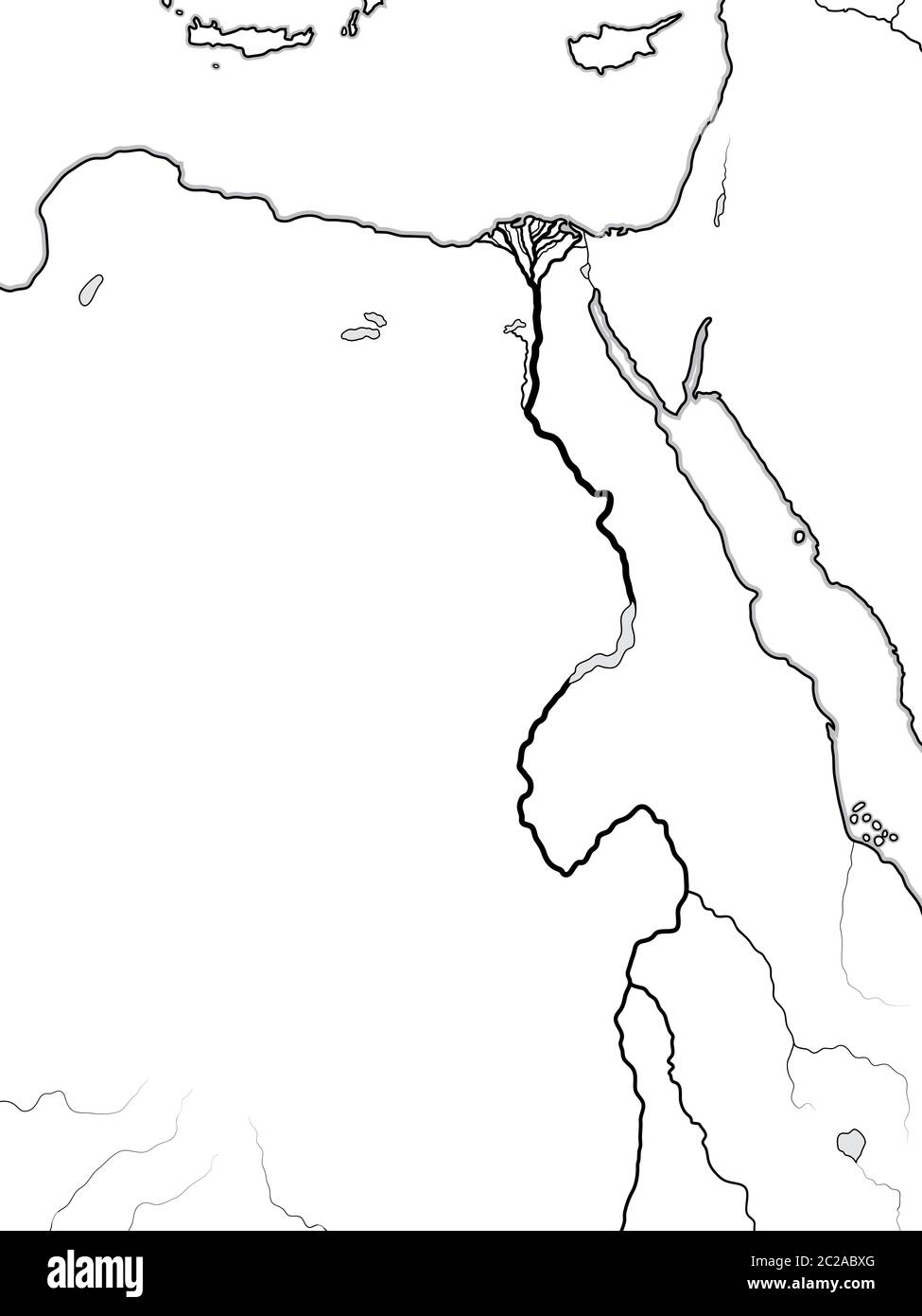 Carte du monde de L'EGYPTE, DE LA NUBIE, DE LA LIBYE : Egypte ancienne, Libye, Nubie, Nil et Delta. Carte géographique. Banque D'Images