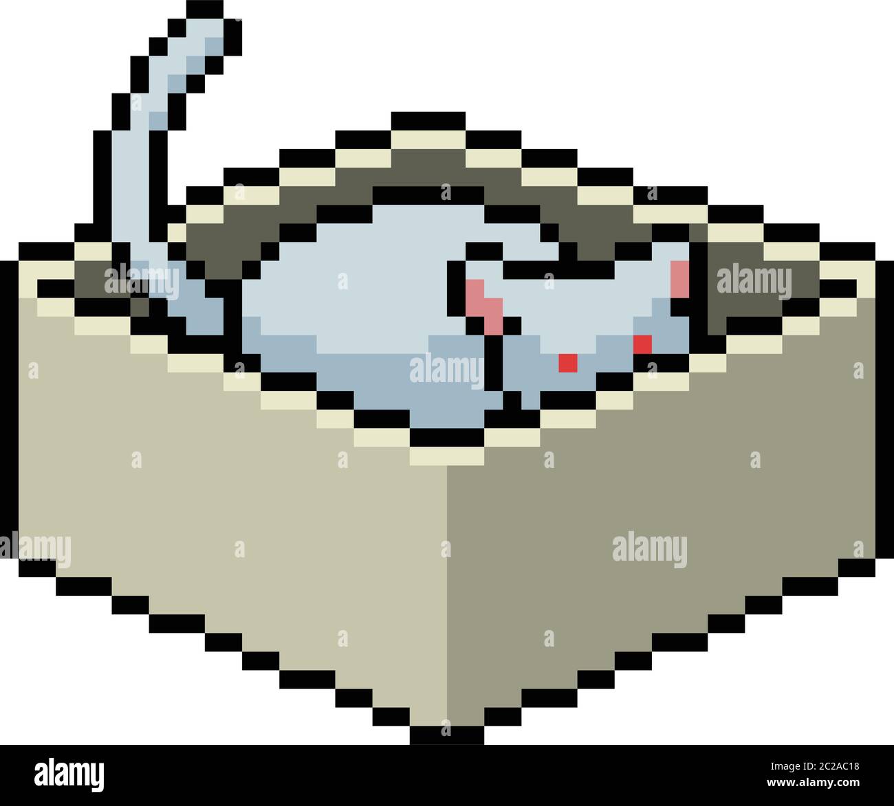 chat d'art vectoriel en boîte de dessin animé isolé Illustration de Vecteur