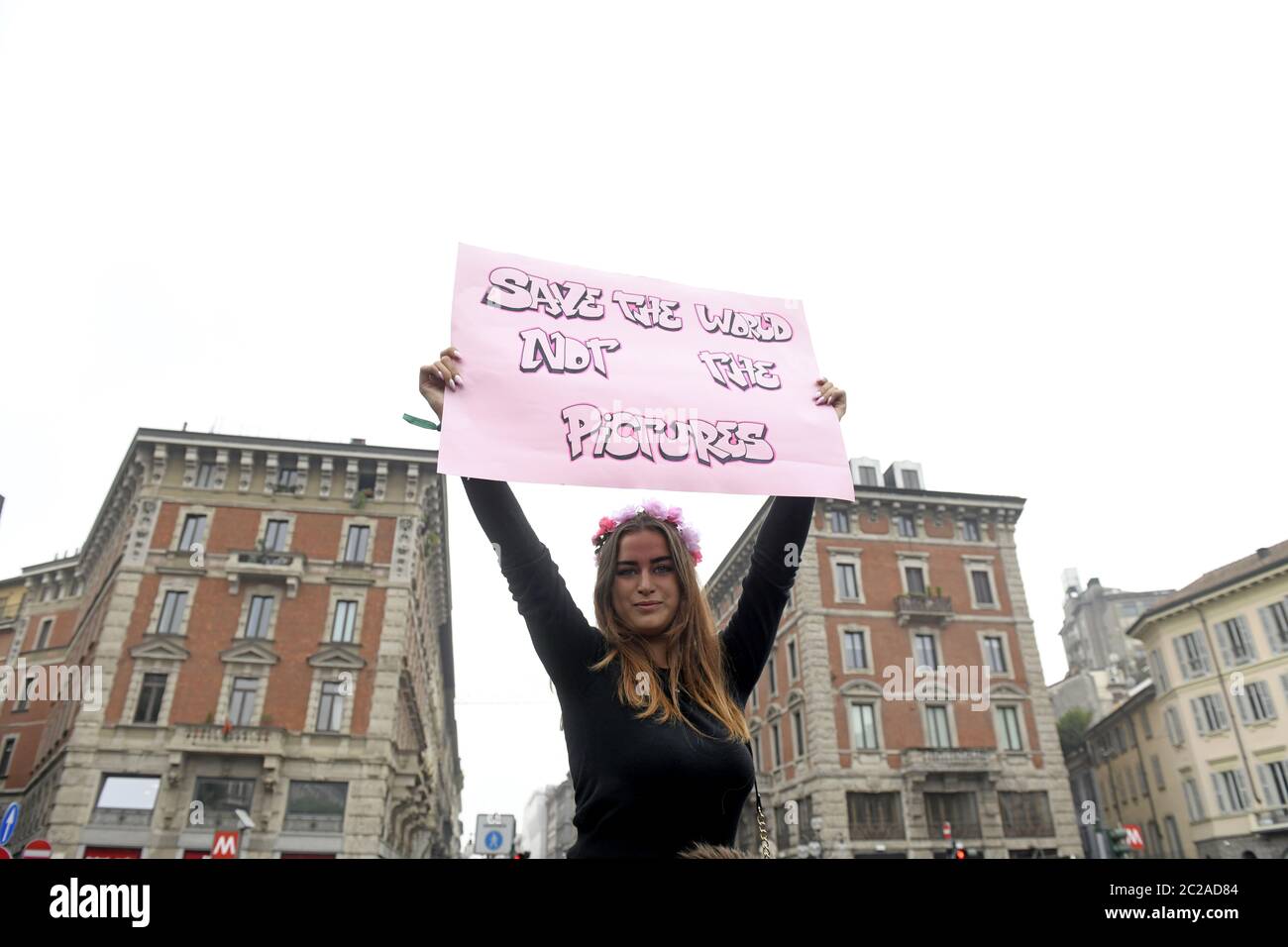 Grève des étudiants « vendredi pour l'avenir »; grève internationale contre le réchauffement climatique, à Milan. Banque D'Images