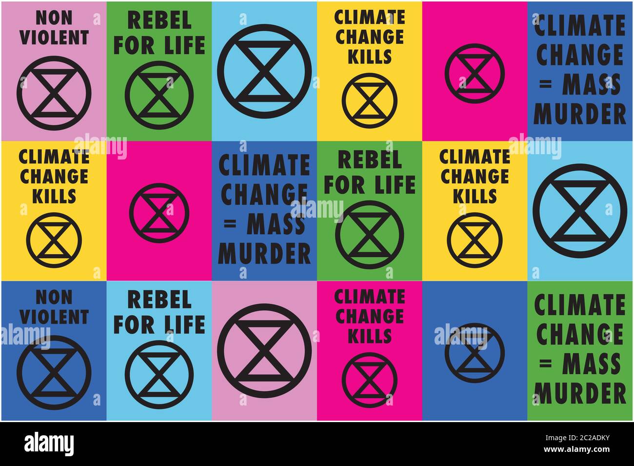 Extinction rébellion plaques de changement climatique Illustration de Vecteur