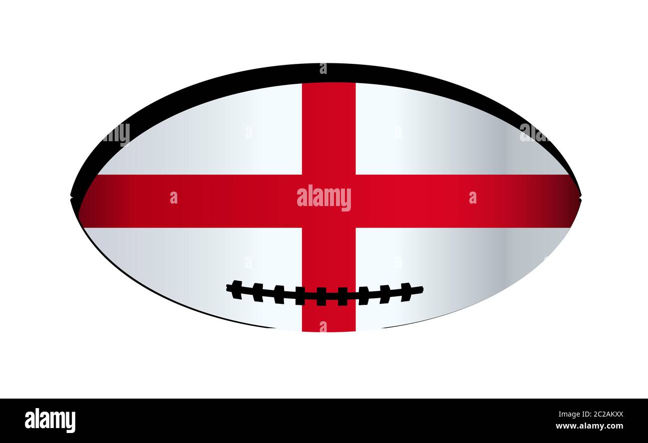 Drapeau de l'Angleterre dans un ovale de rugby typique Banque D'Images