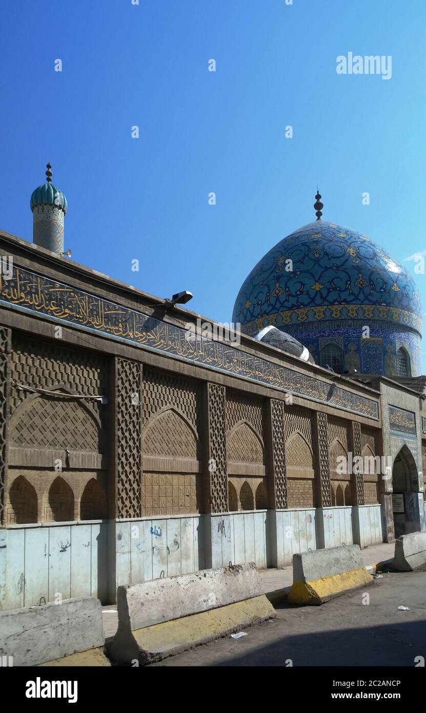Vue extérieure de la mosquée Haydar-Khana, Bagdad, Irak Banque D'Images