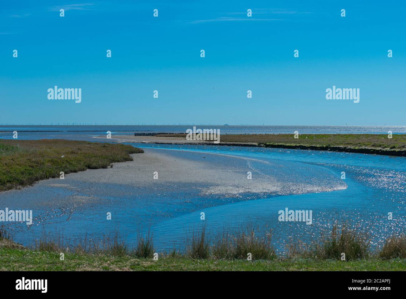 Île de Neuwerk en mer du Nord, dans la mer des Wadden, État fédéral de Hambourg, patrimoine mondial de l'UNESCO, Parc national zone I, Allemagne du Nord, Europe Banque D'Images