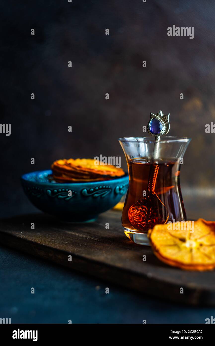 Verre à thé turc Banque D'Images