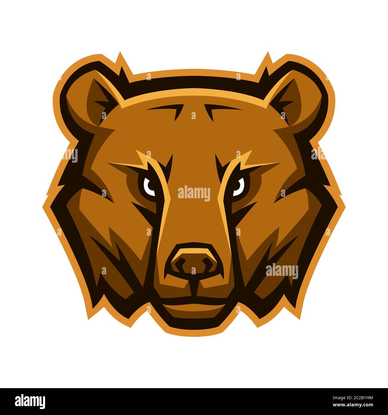 Tête d'ours stylisée mascotte. Illustration de Vecteur