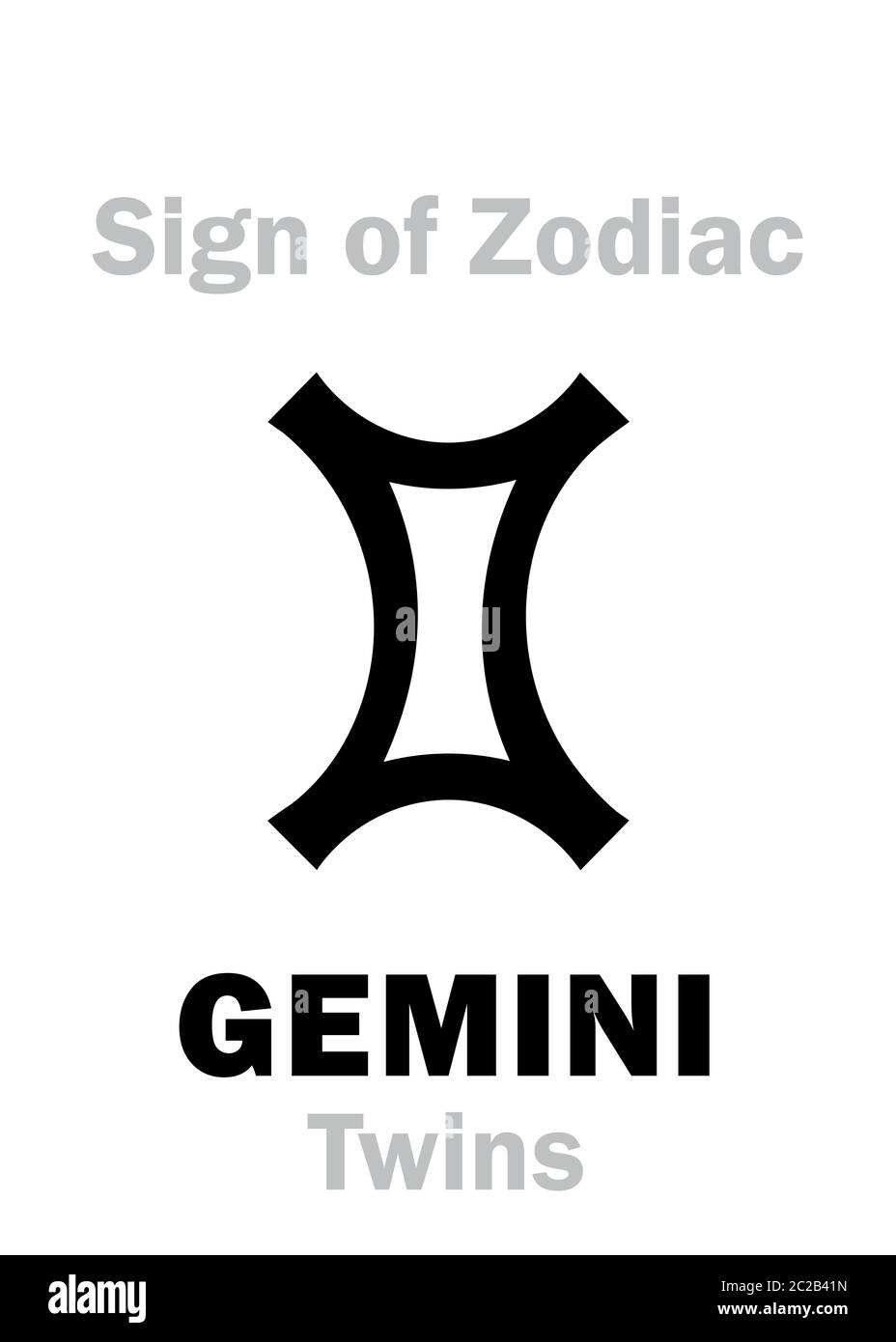 L'ASTROLOGIE : signe zodiacal Gémeaux (les Jumeaux) Banque D'Images