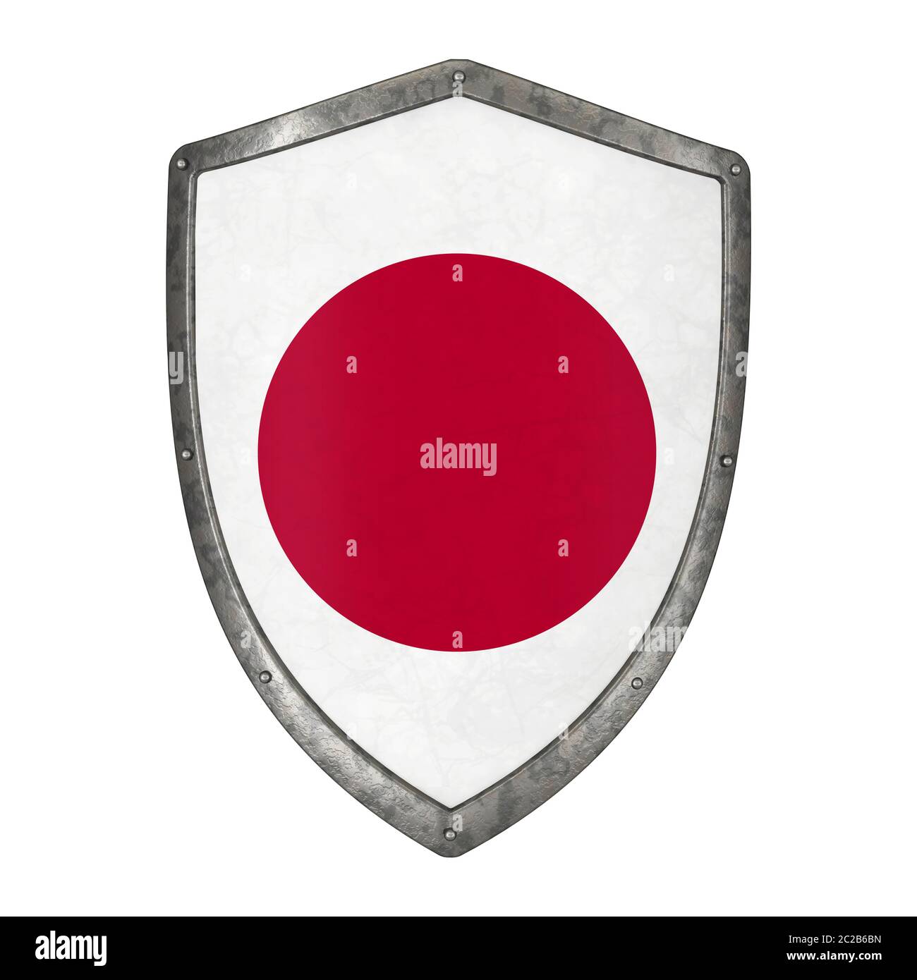 Drapeau de bouclier japon japon asie emblème pays état forme 3D Banque D'Images