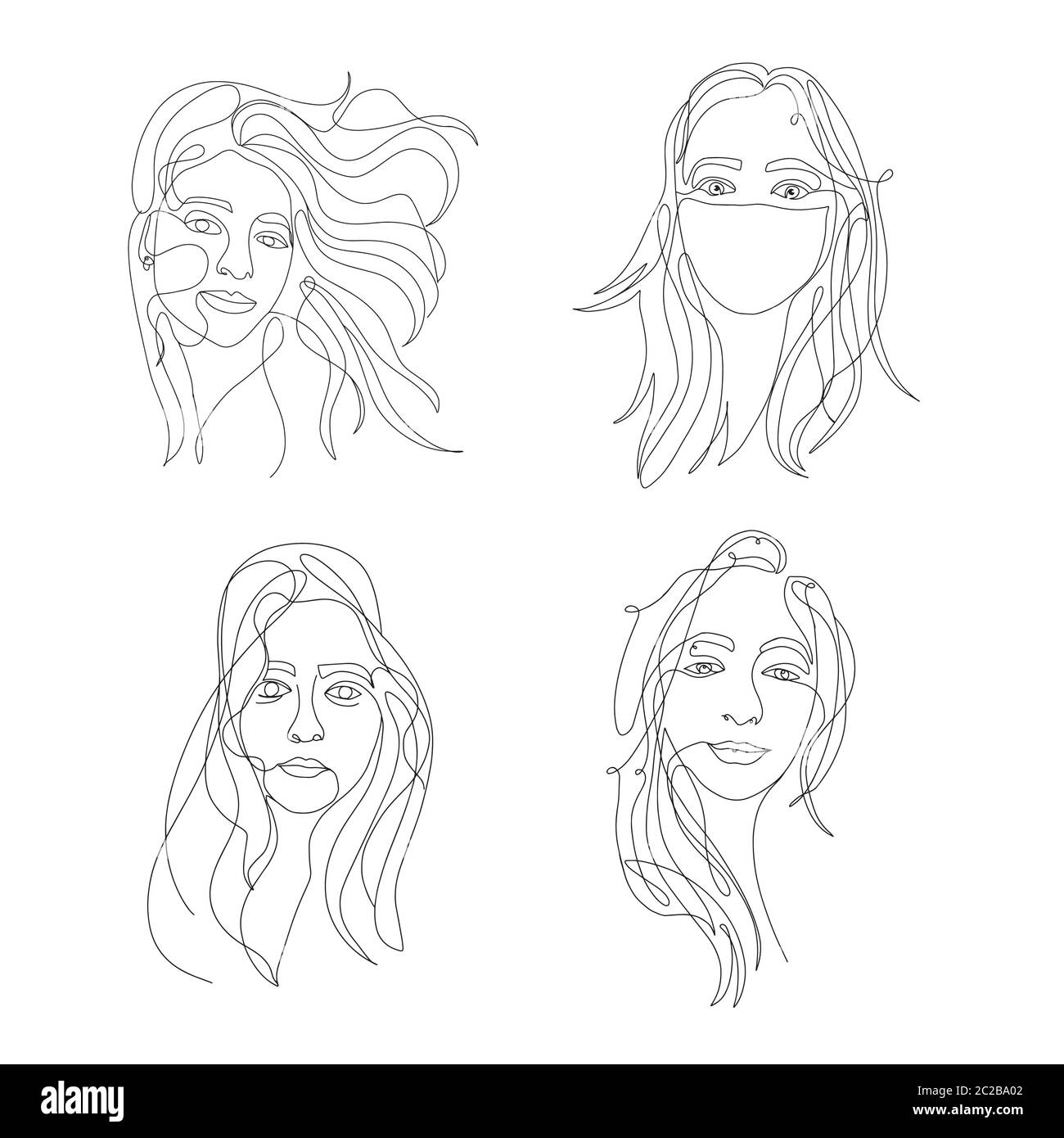 femme beauté minimaliste, illustration vectorielle Illustration de Vecteur