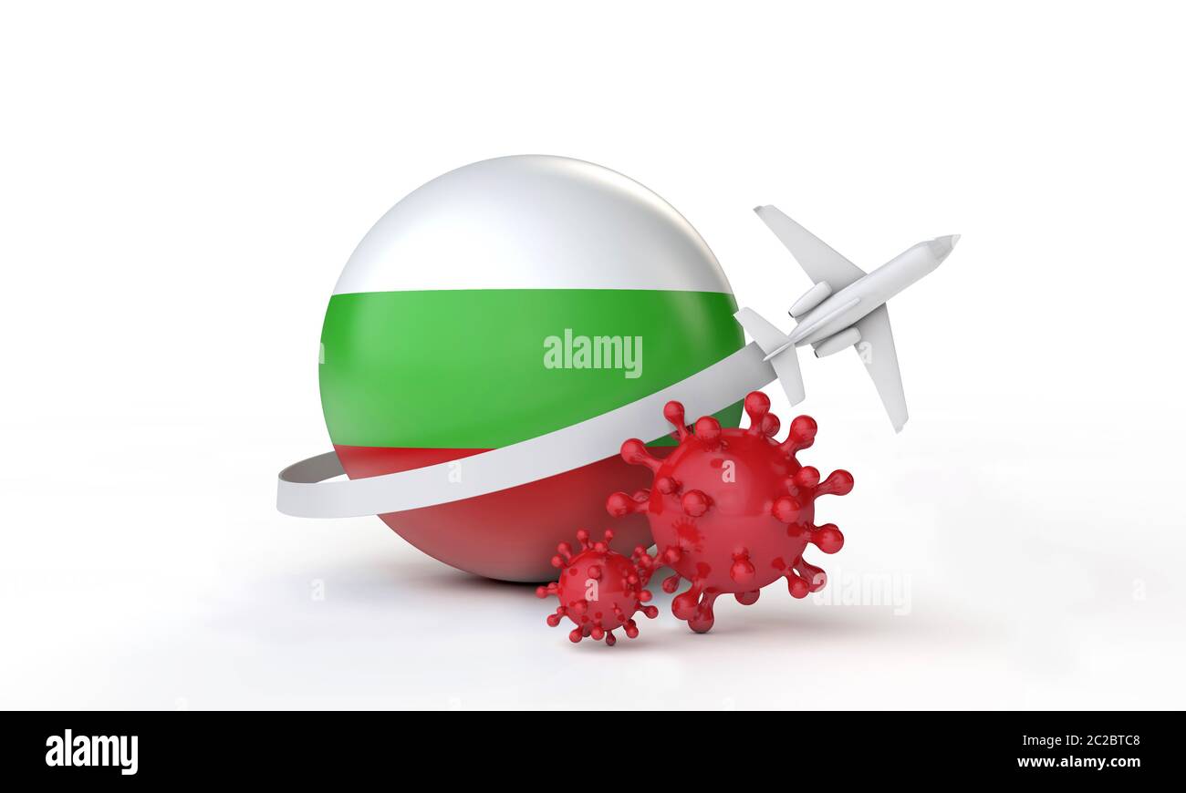 Bulgarie concept de voyage pour les épidémies de cononavirus. Rendu 3D. Banque D'Images