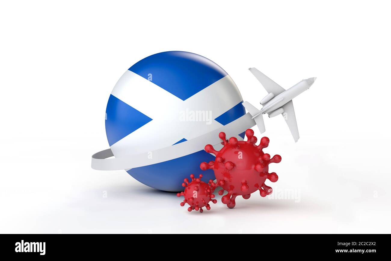 Scotland cononavirus Outbreak Travel concept. Rendu 3D. Banque D'Images