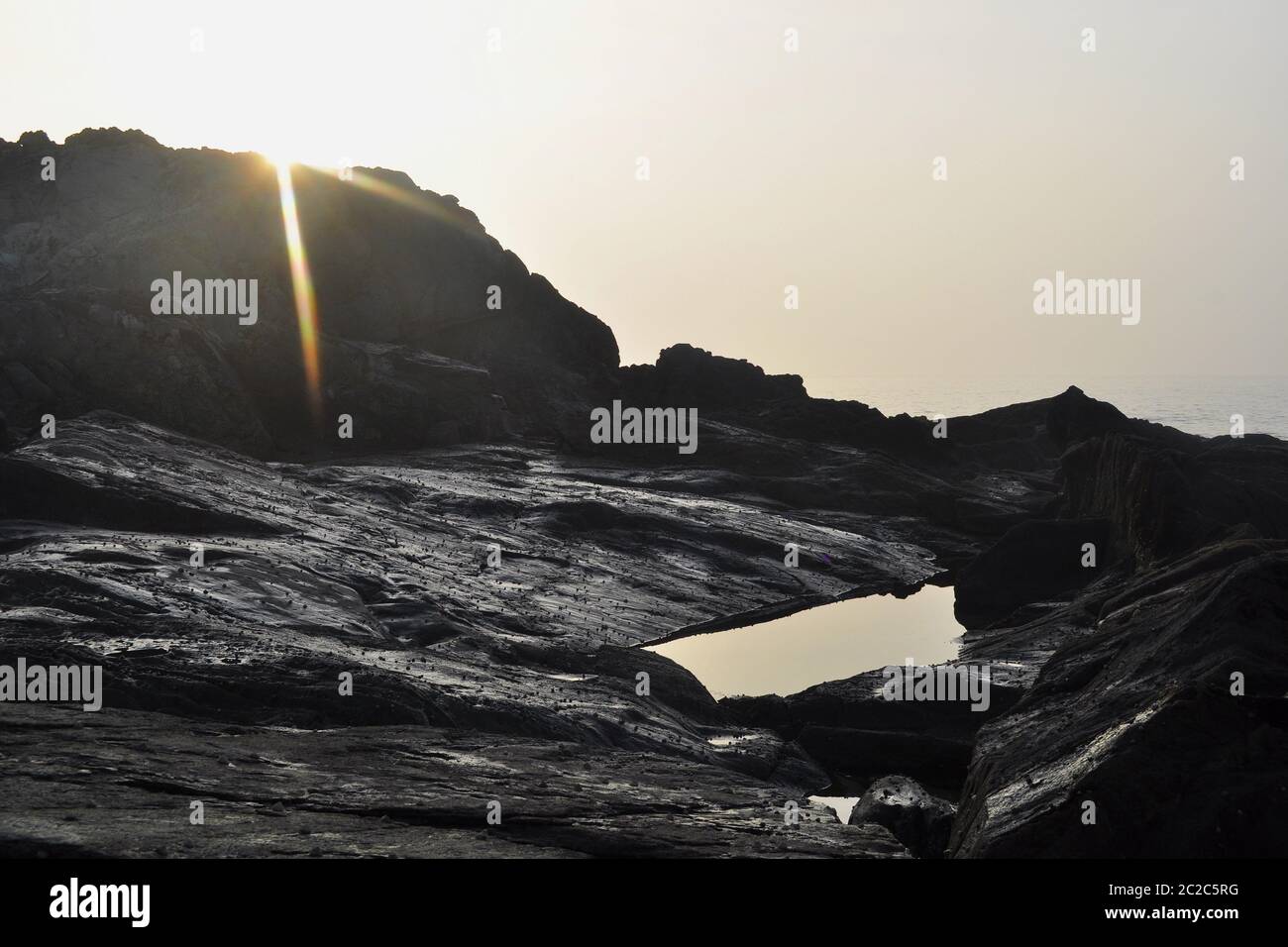 Coucher de soleil sur le récif Banque D'Images
