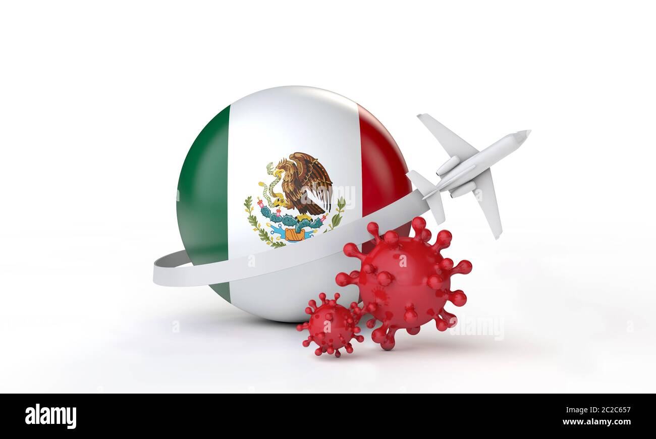 Mexique cononavirus épidémie de voyage concept. Rendu 3D. Banque D'Images