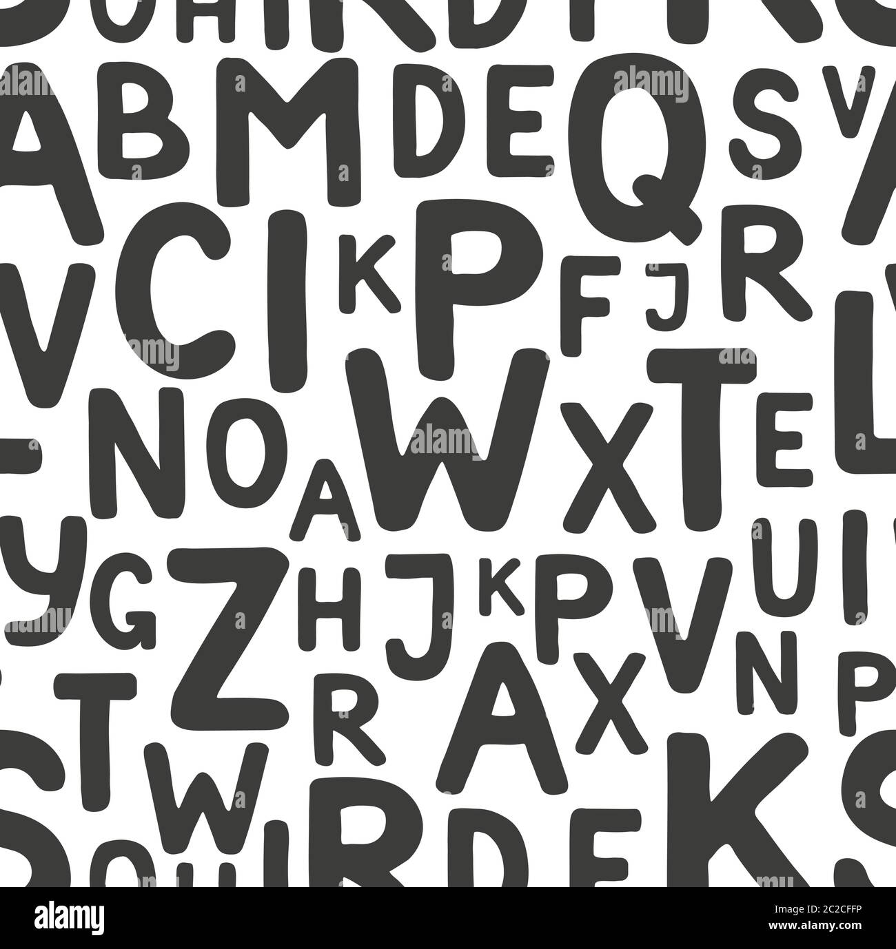 Motif transparent de lettres noires de l'alphabet latin un arrière-plan blanc Illustration de Vecteur