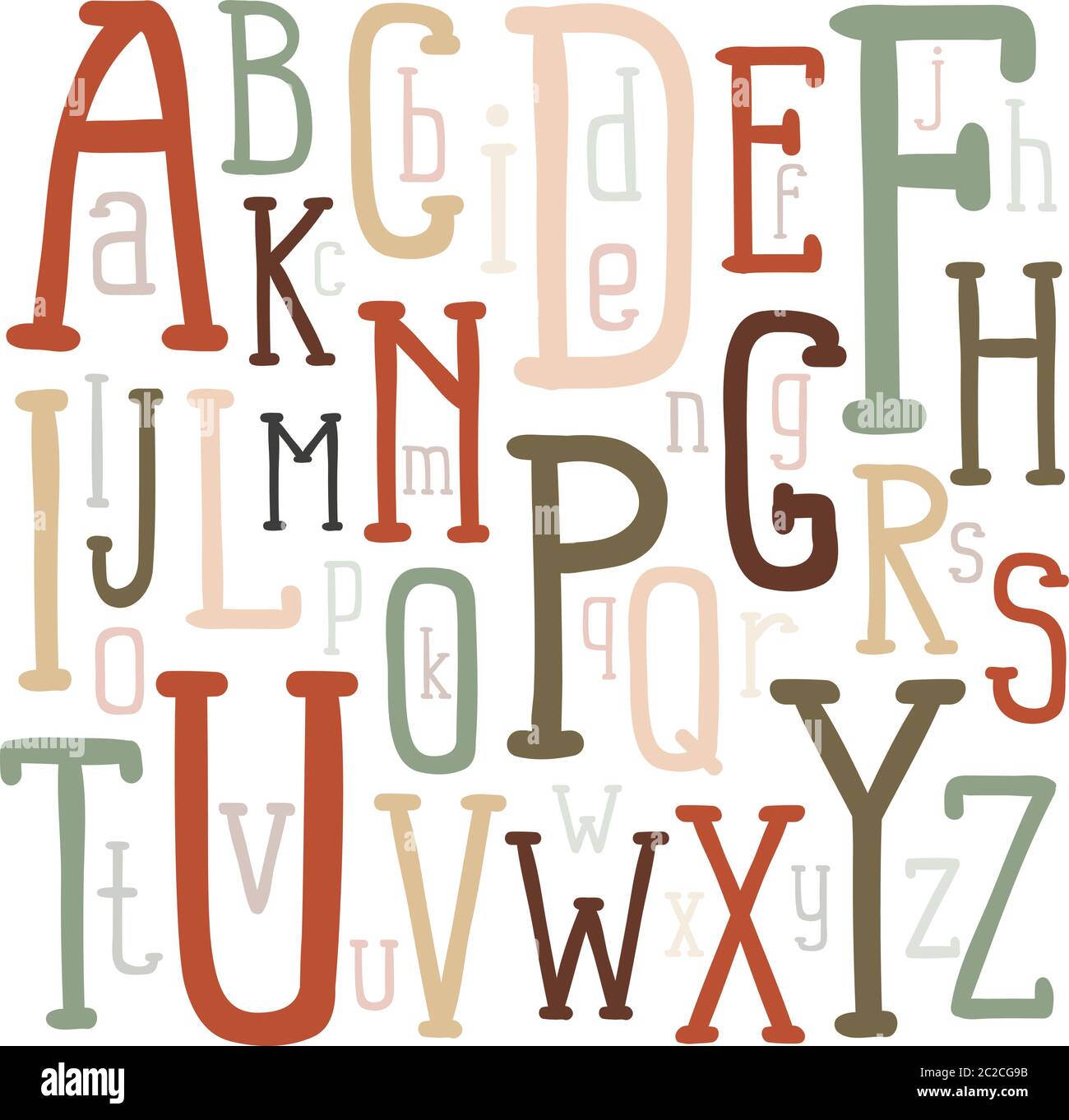 Lettres multicolores de l'alphabet Illustration de Vecteur