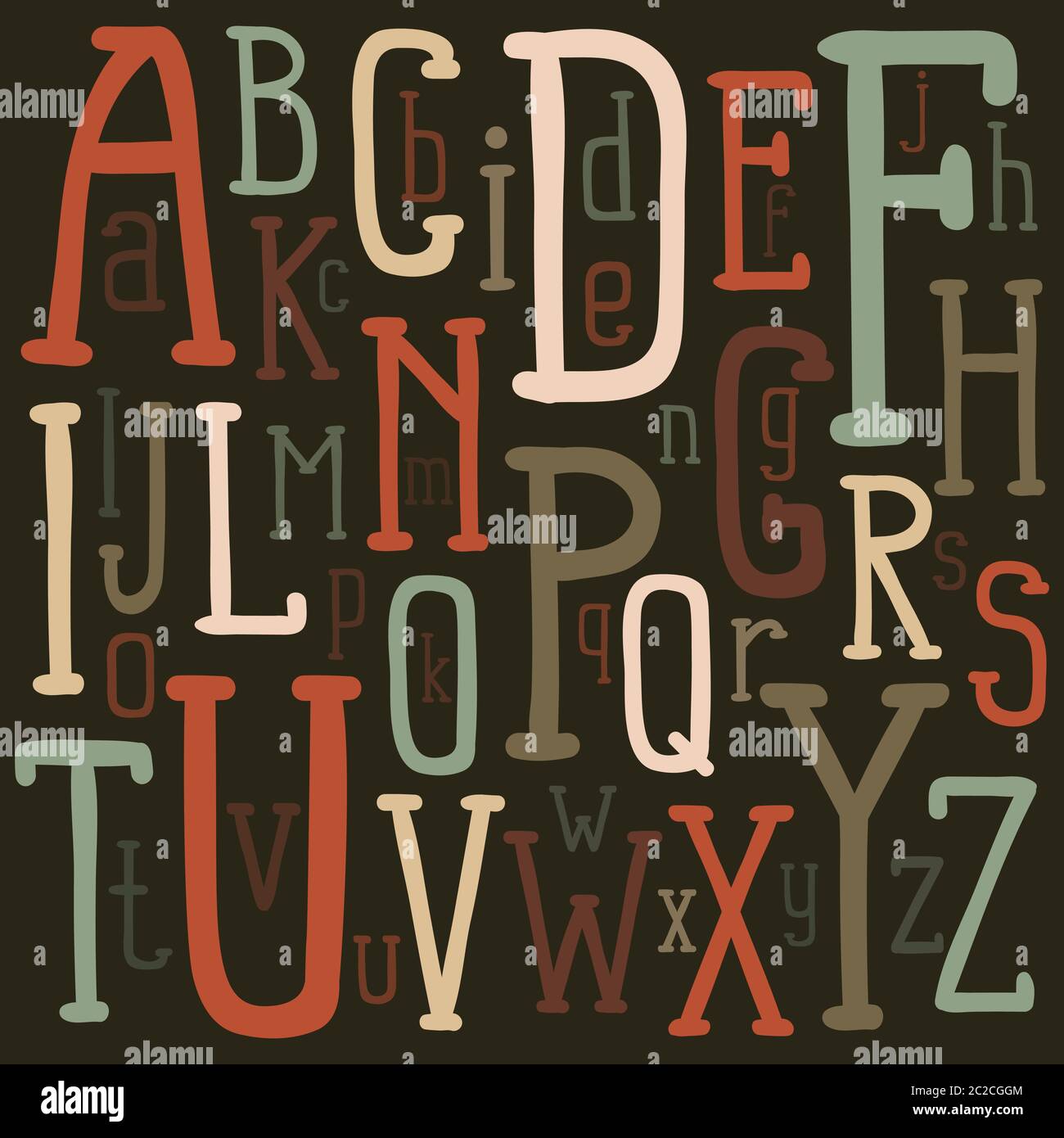 Alphabet original de lettres de couleur Illustration de Vecteur