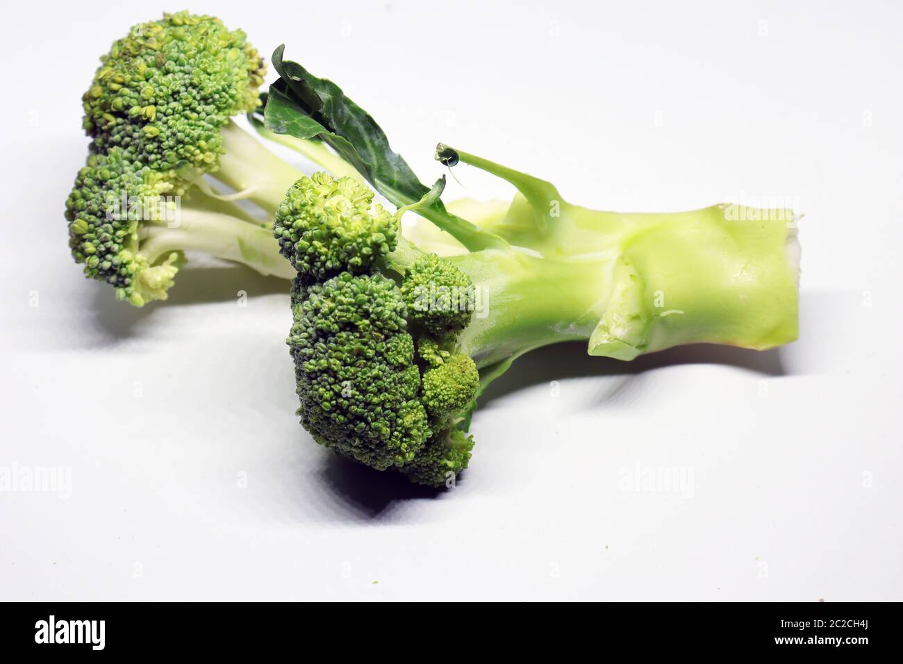 Brocoli frais et sain isolé sur fond blanc Banque D'Images