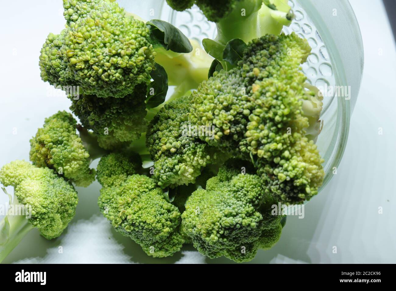 Brocoli frais et sain isolé sur fond blanc Banque D'Images