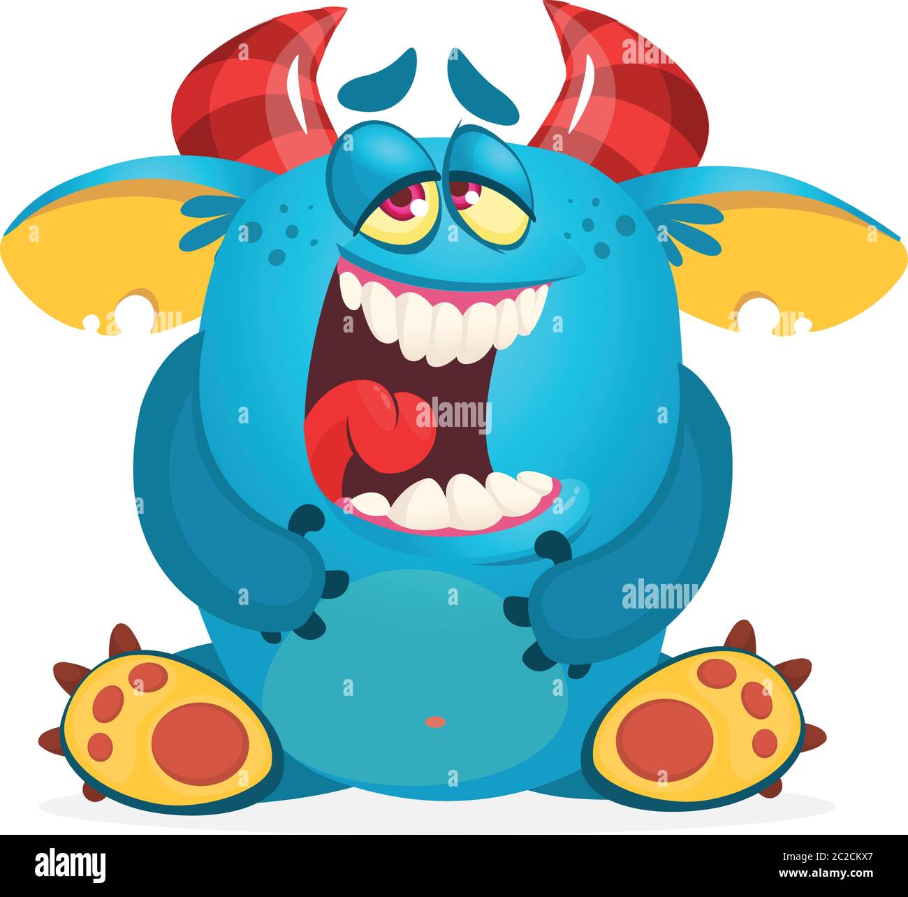 Petit monstre mignon. Illustration vectorielle pour impression, design d'emballage ou logo Illustration de Vecteur