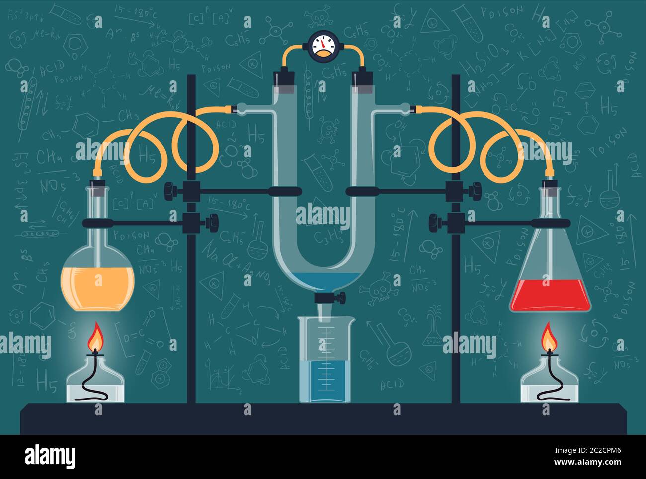 Composition des flacons de produits chimiques Illustration de Vecteur