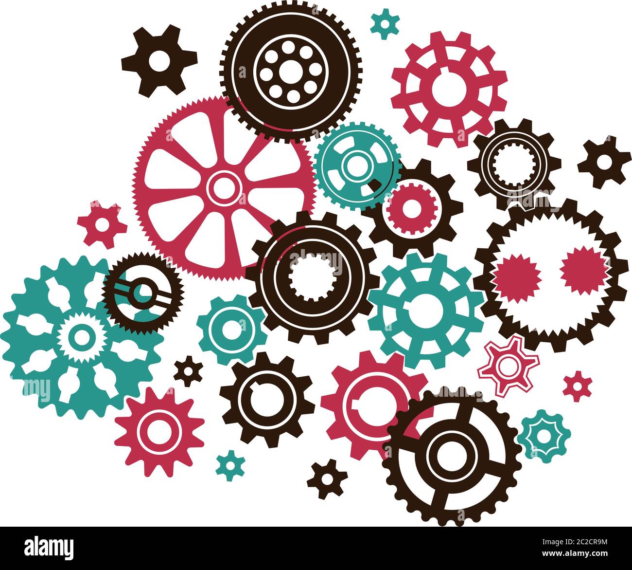 Mécanisme d'horloge complexe et complexe Illustration de Vecteur