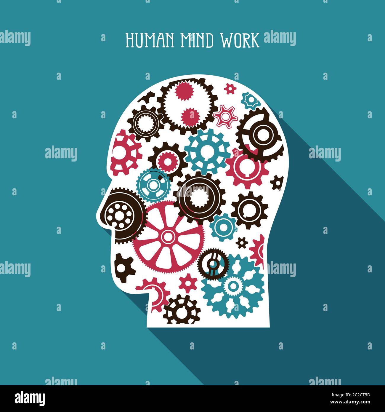 Mécanisme complexe de différents pignons et roues dentées Illustration de Vecteur
