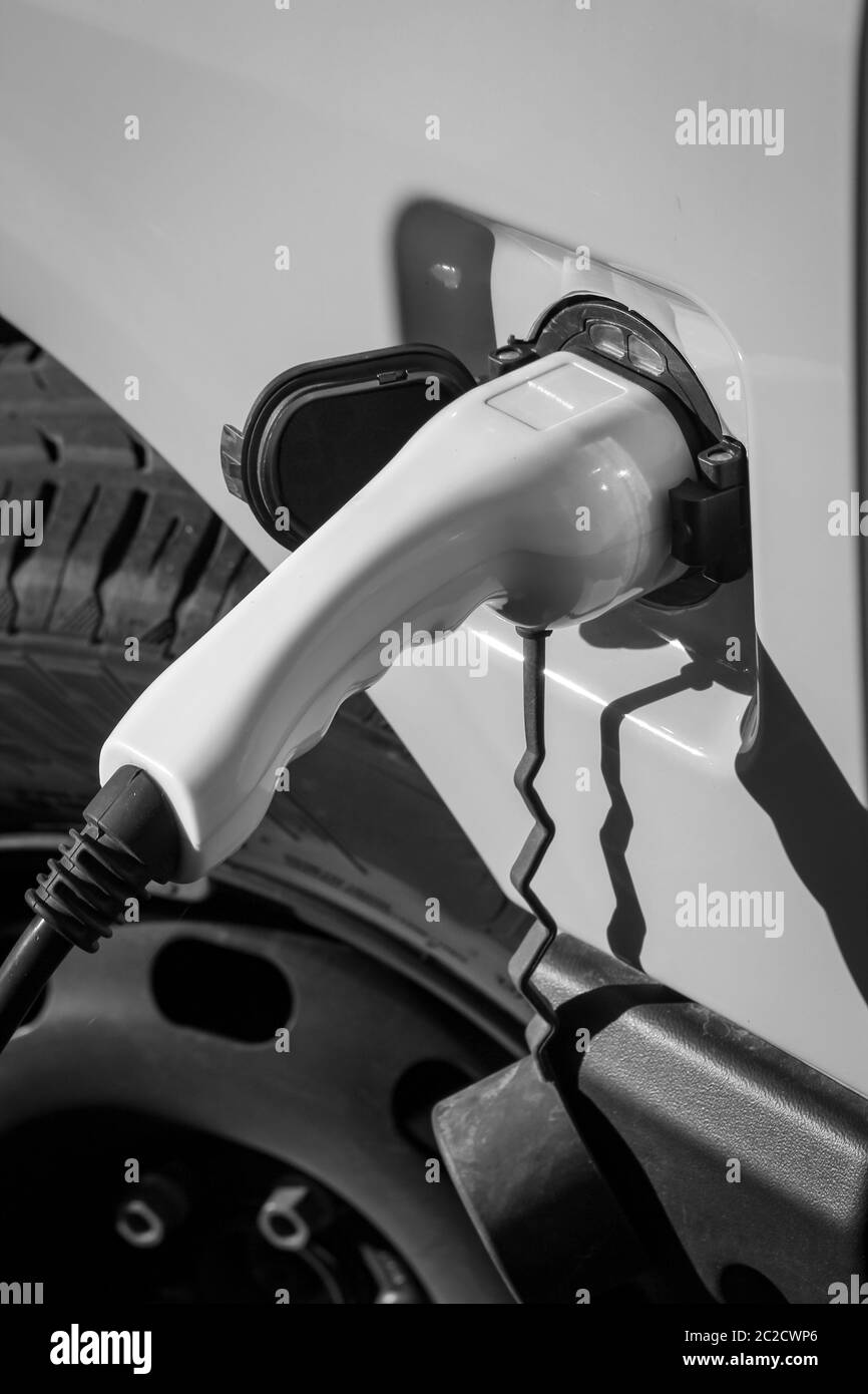 une station-service pour voitures électriques, véhicule Banque D'Images