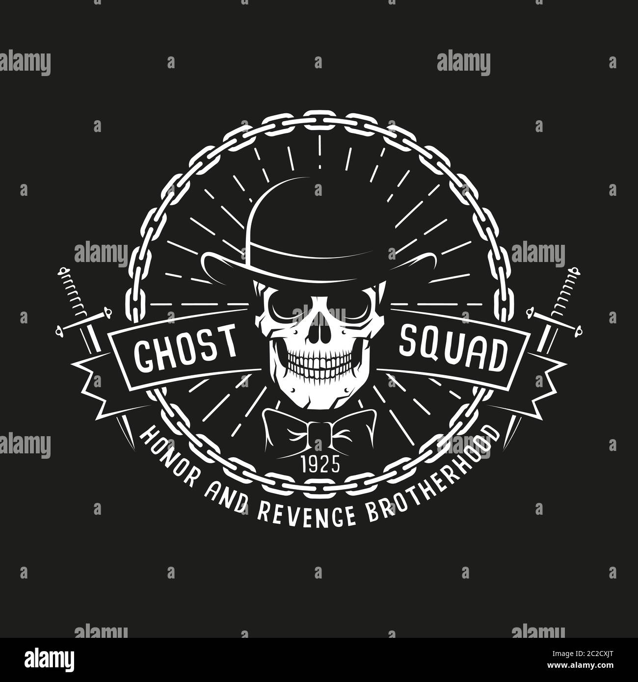 logo bandit avec crâne Illustration de Vecteur