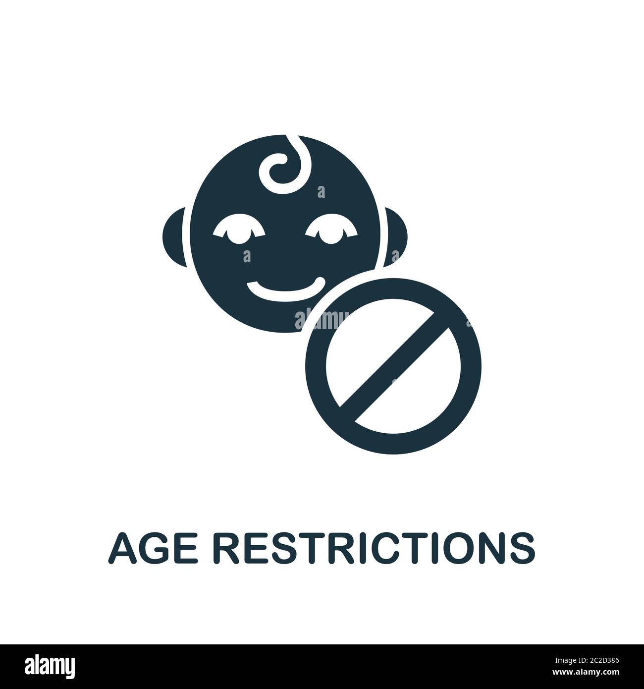 Icône restrictions d'âge. Élément simple de la collection développement enfant. Icône restrictions de l'âge créatif pour la conception Web, les modèles, les infographies et Illustration de Vecteur