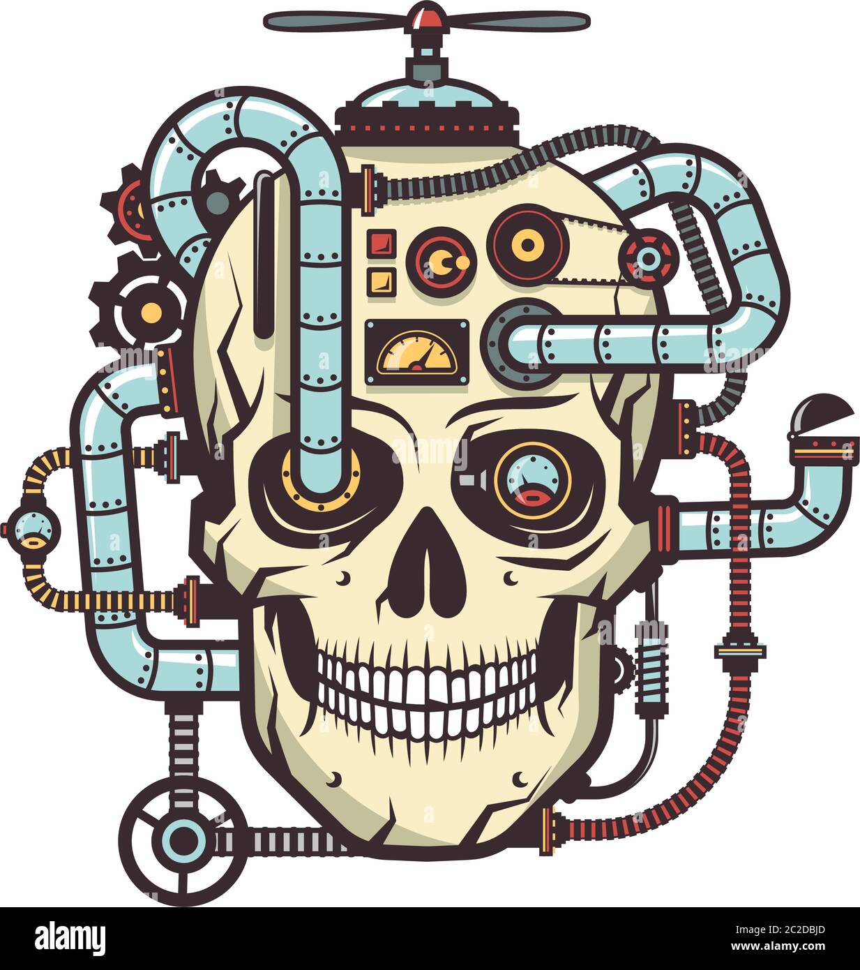 Crâne de steampunk Illustration de Vecteur