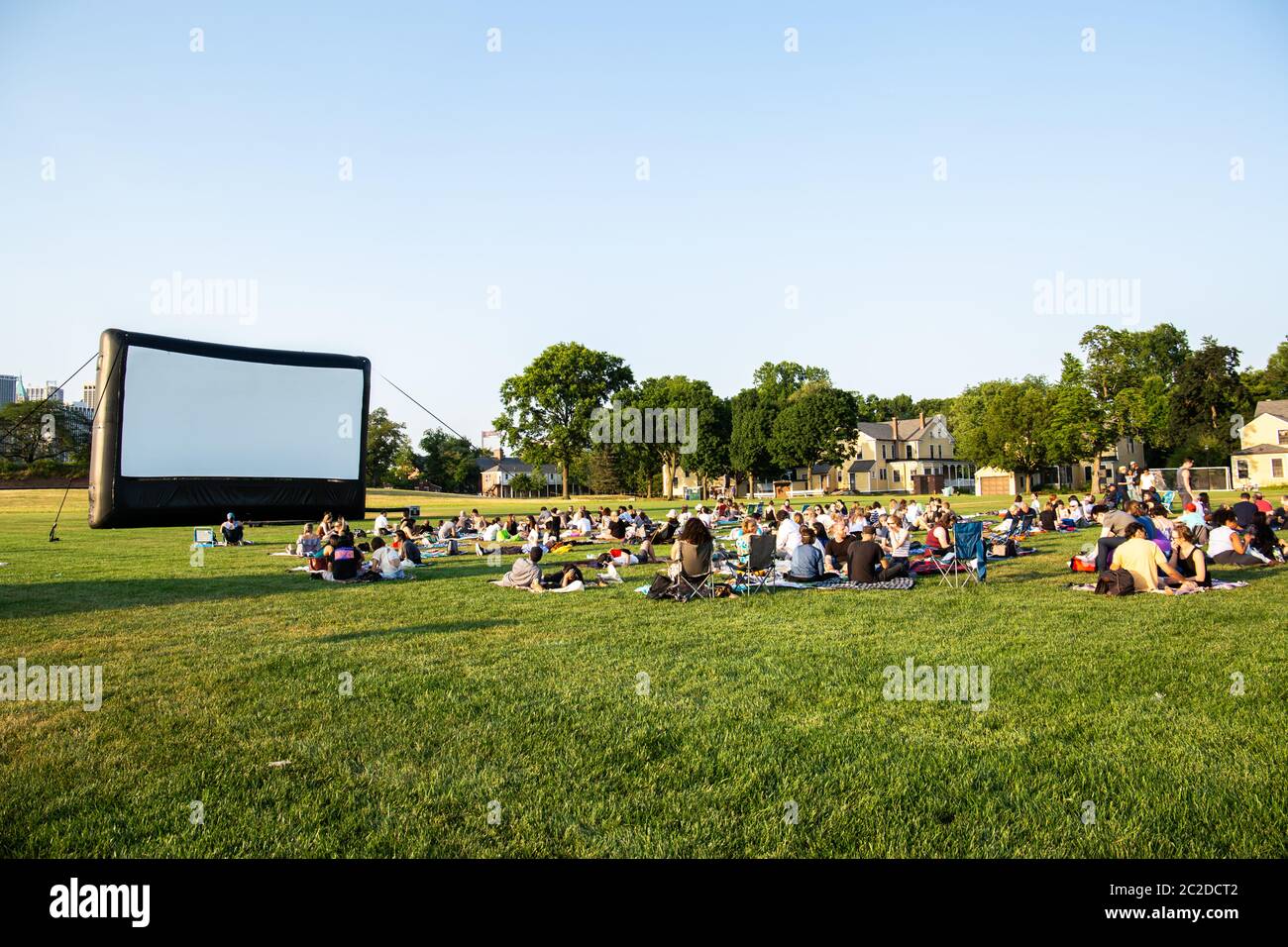 New York City / USA - JUL 14 2018 : évadez-vous dans les films de plein air de New York sur Governors Island Banque D'Images