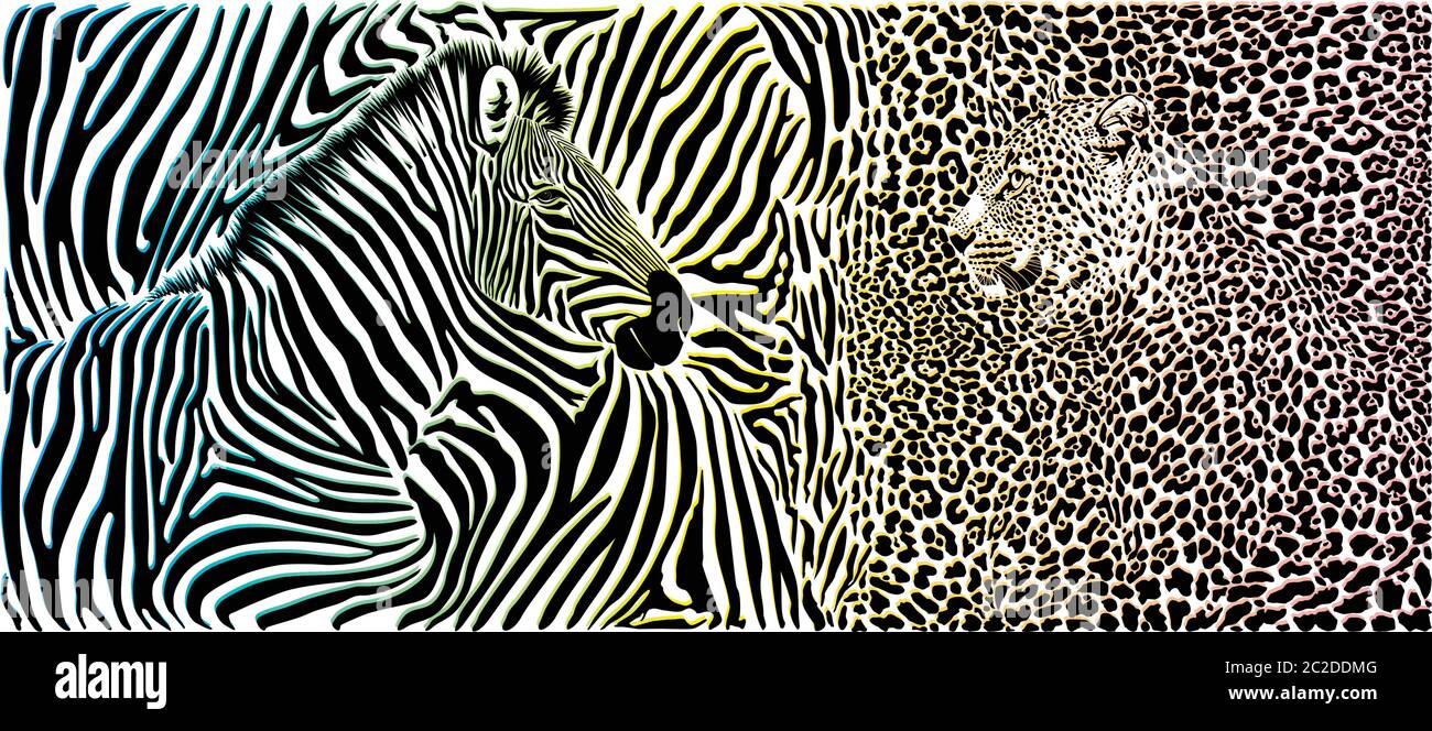 Fond d'animal sauvage - modèle avec motif zébré et girafe Illustration de Vecteur