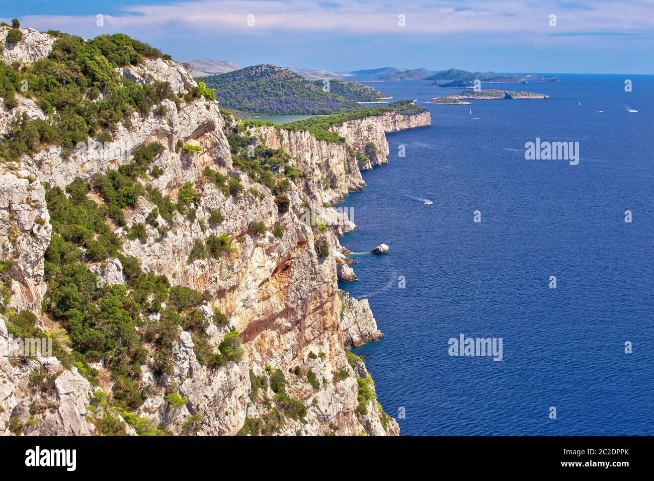 Falaises de Telascica nature park sur l'île de Dugi Otok, archipel de Croatie Dalmatie Banque D'Images
