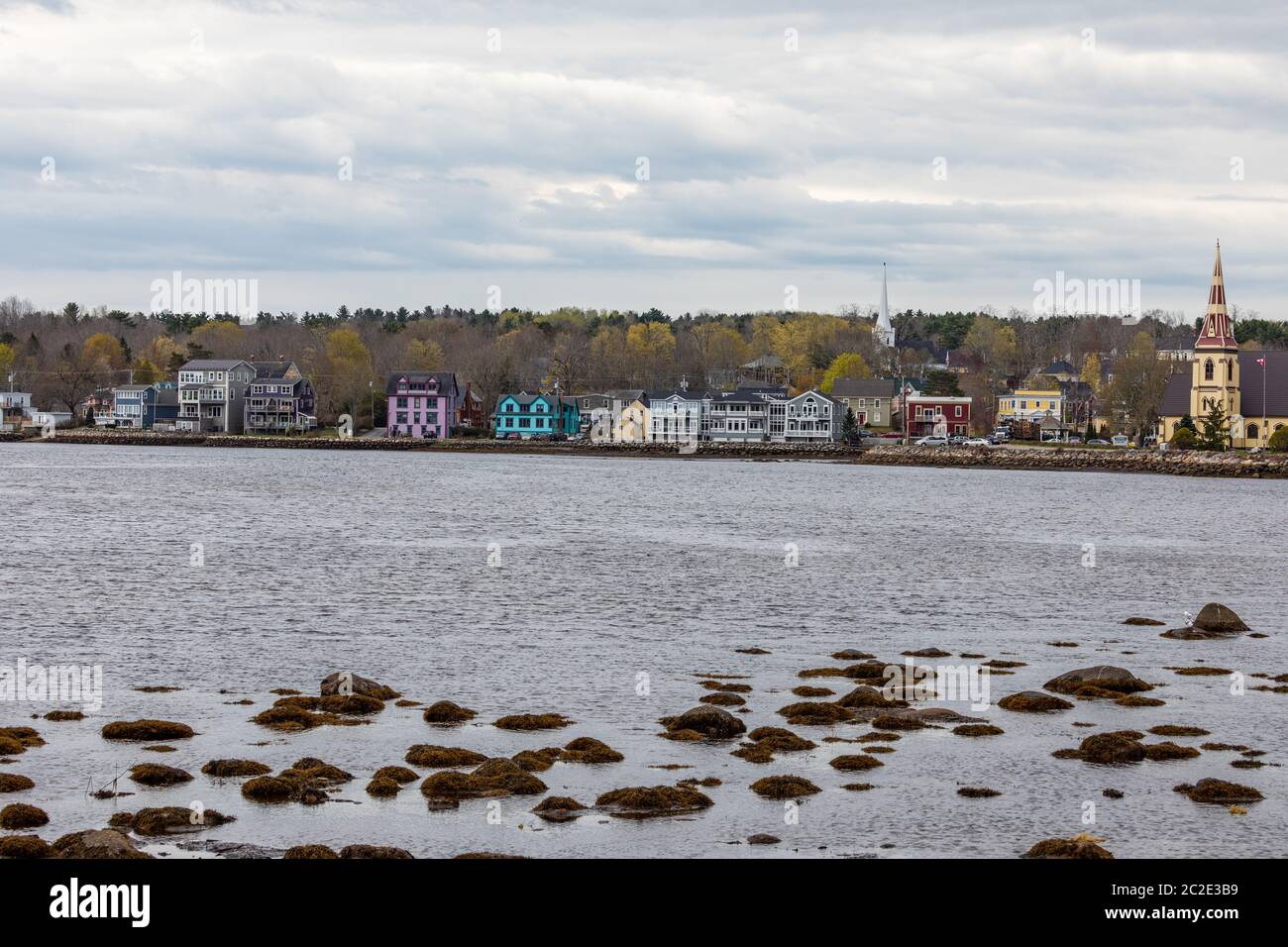 La ville de Mahone Bay en Nouvelle-Écosse Canada Banque D'Images