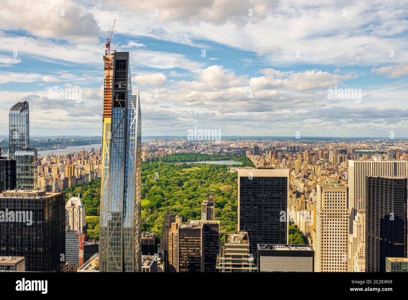 Vue panoramique sur la ville et Central Park of New York depuis le Rockefeller Center situé sur le toit Banque D'Images