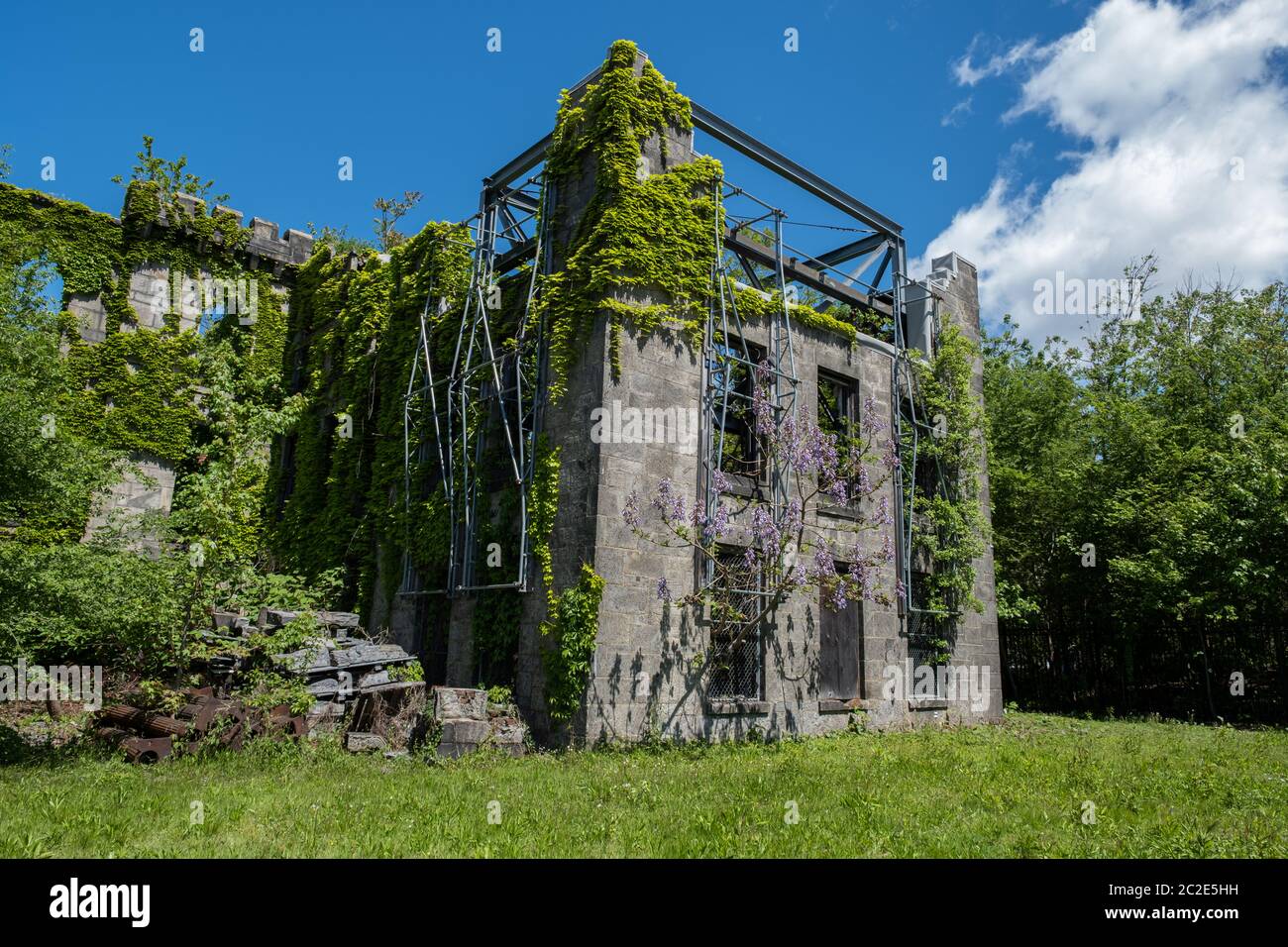 Ruines de l'hôpital de Smallpox de Roosevelt Island Banque D'Images