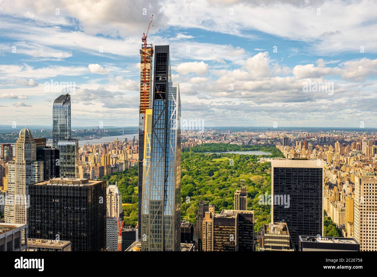 Vue panoramique sur la ville et Central Park of New York depuis le Rockefeller Center situé sur le toit Banque D'Images Vue panoramique sur la ville et Central Park of New York depuis le Rockefeller Center situé sur le toit Banque D'Images